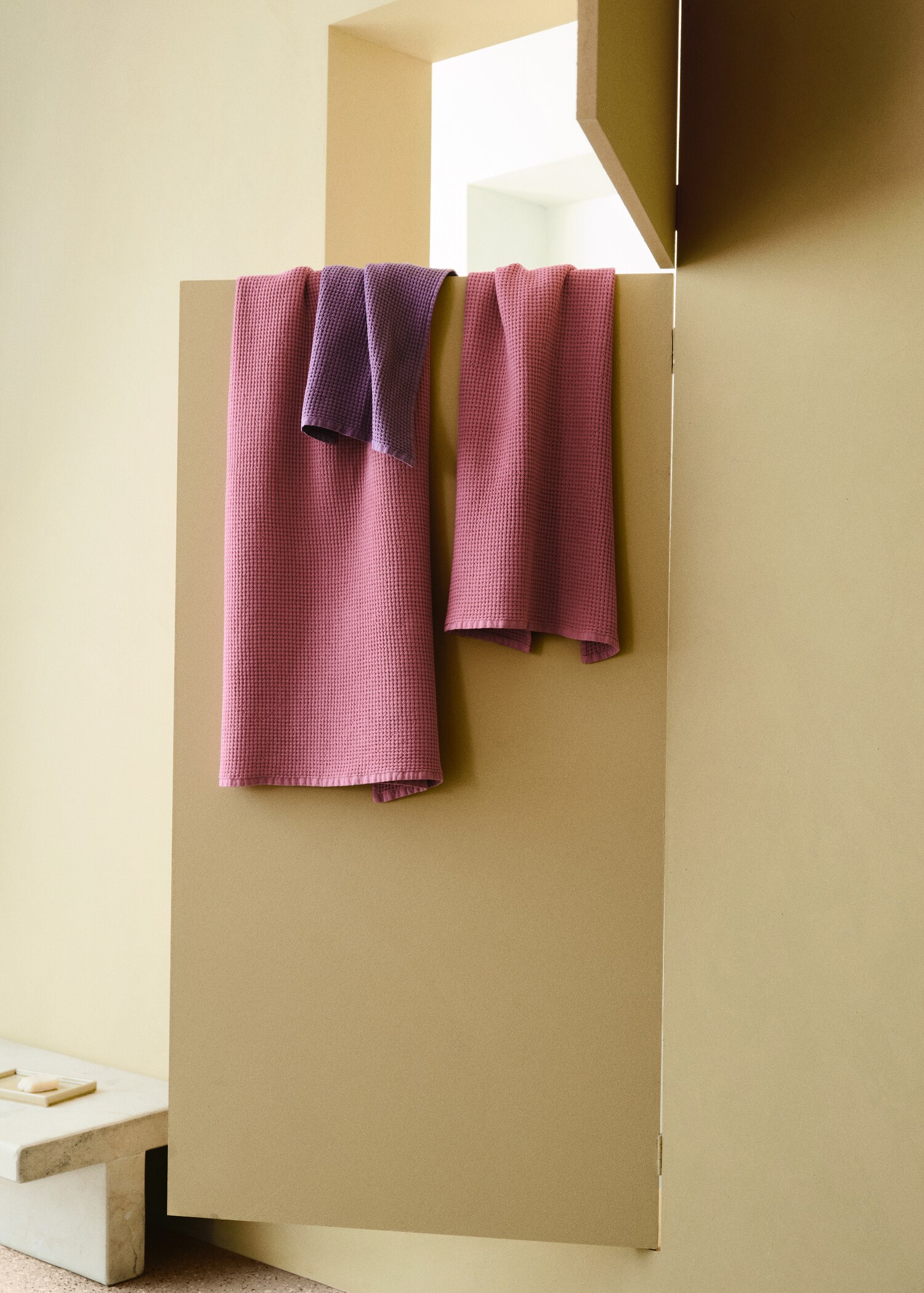 Cotton bath towel mini waffle garment-wash - Details of the article 6