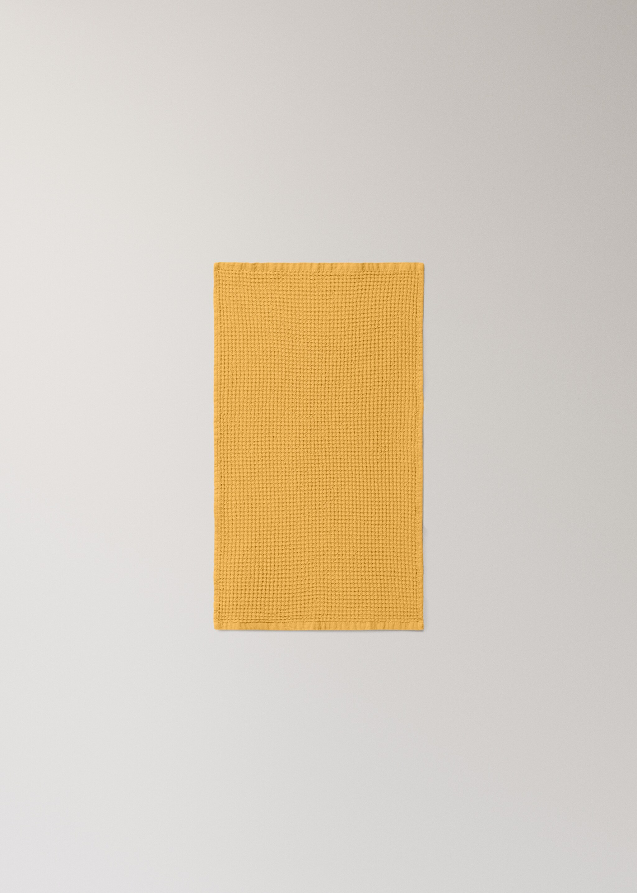 Cotton hand towel mini waffle garment-wash - Details of the article 3, Yellow. Ref: 27001598-00.