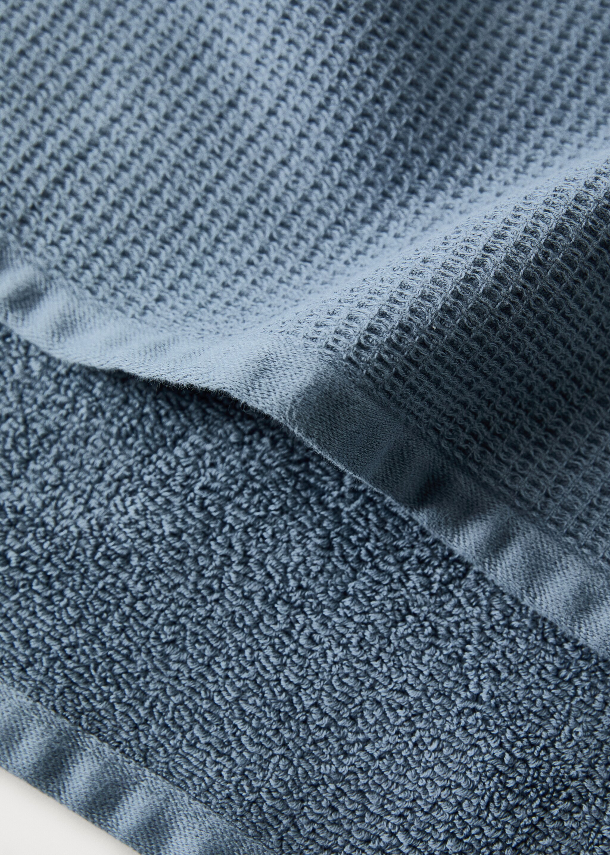 Serviette toilette en coton réversible - Détail de l'article 1, Bleu indigo. Ref: 27001603-00.