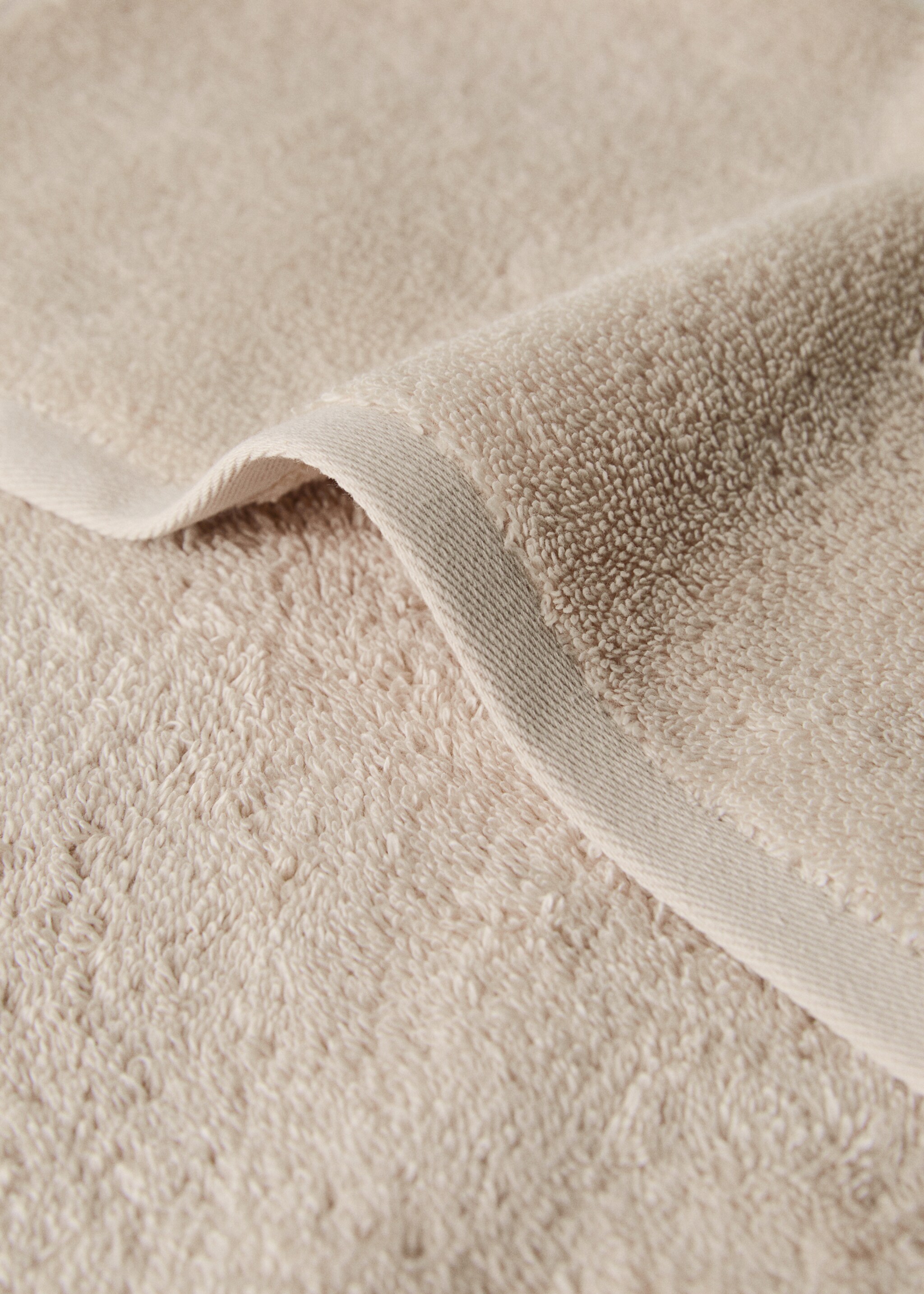 Soft cotton washbasin towel - Details of the article 1, Sand. Ref: 27001606-00.