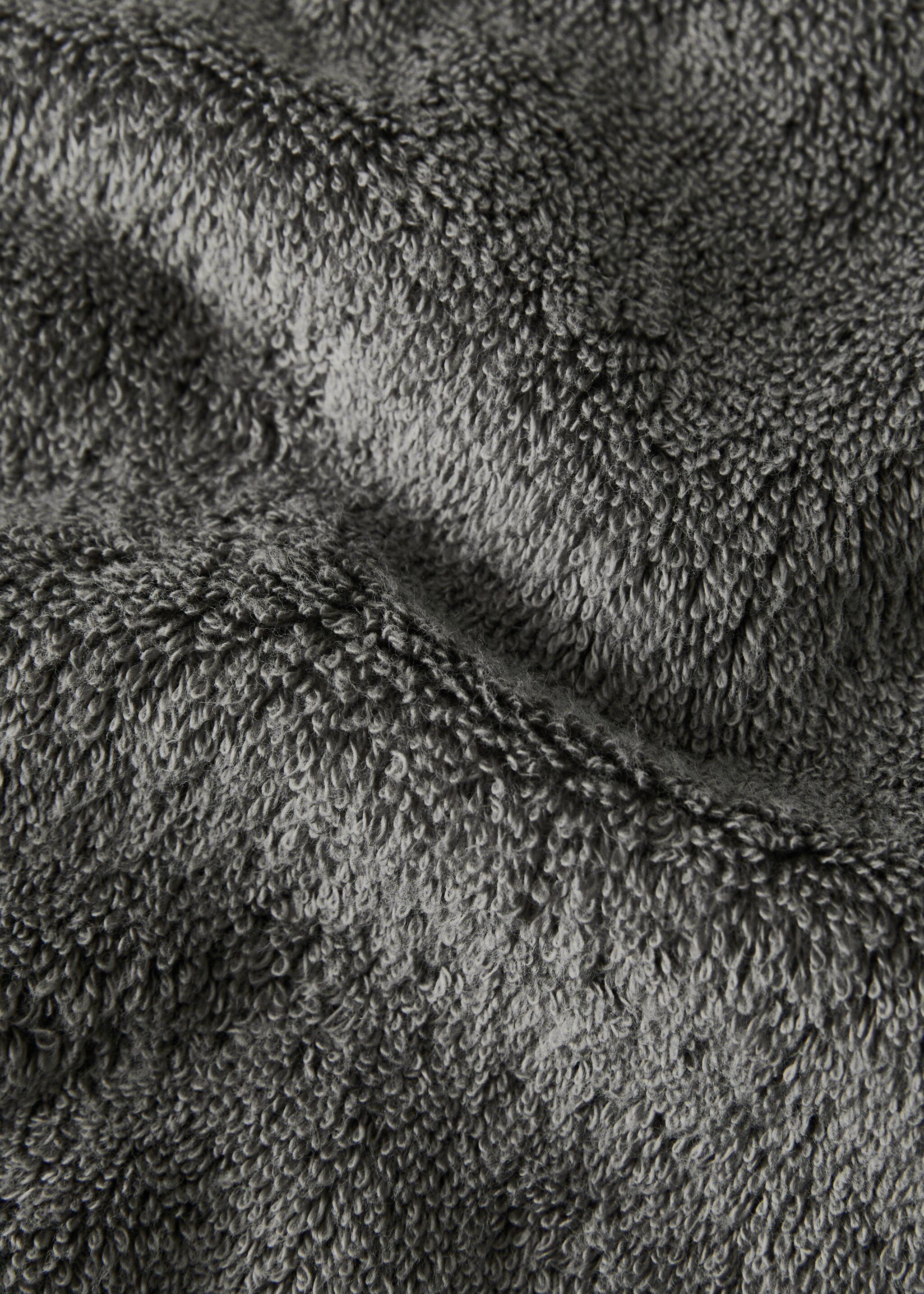 Soft cotton washbasin towel - Details of the article 1, Dark Grey. Ref: 27001606-00.