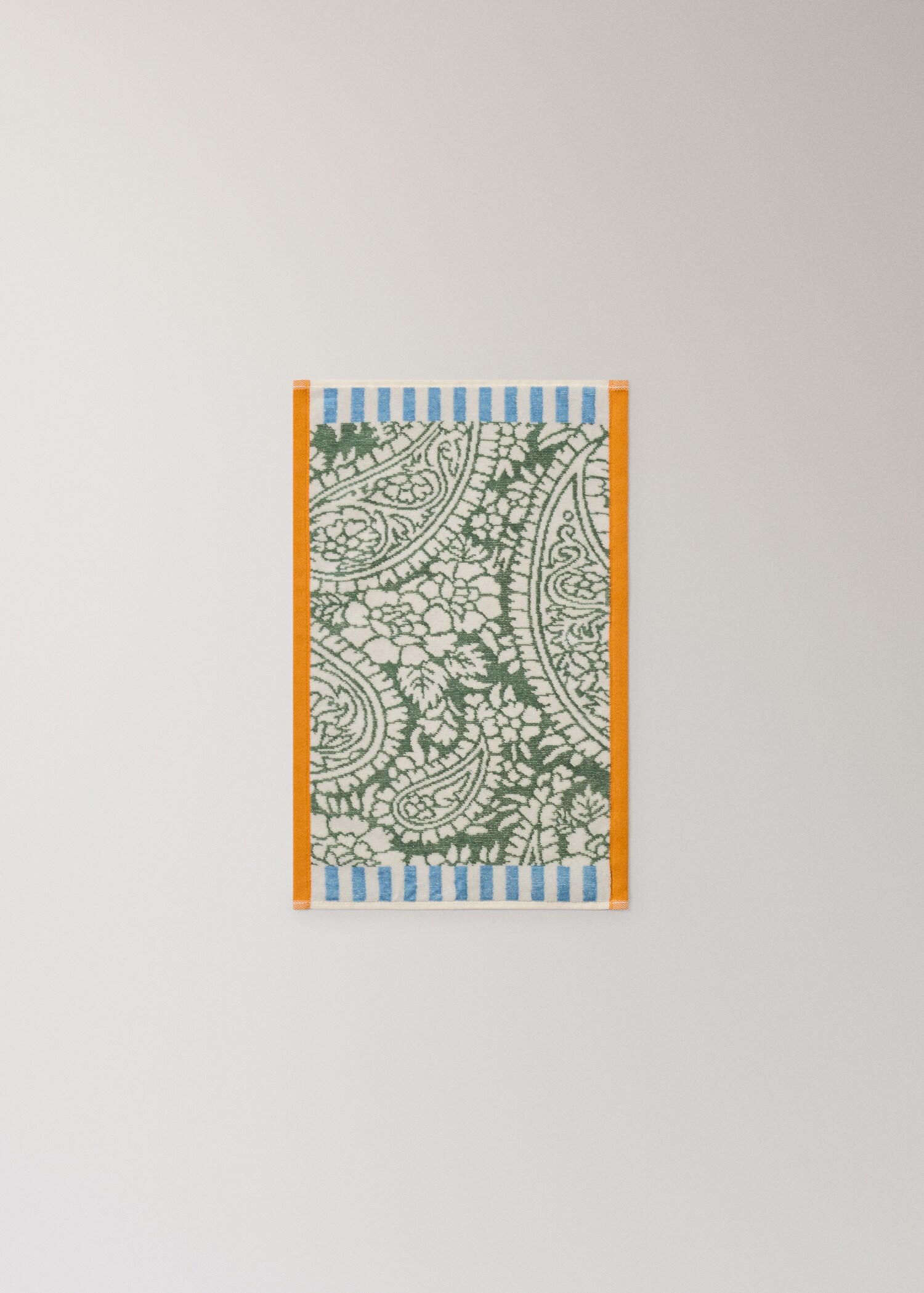 Multicoloured jacquard cotton terry guest towel - Details of the article 3