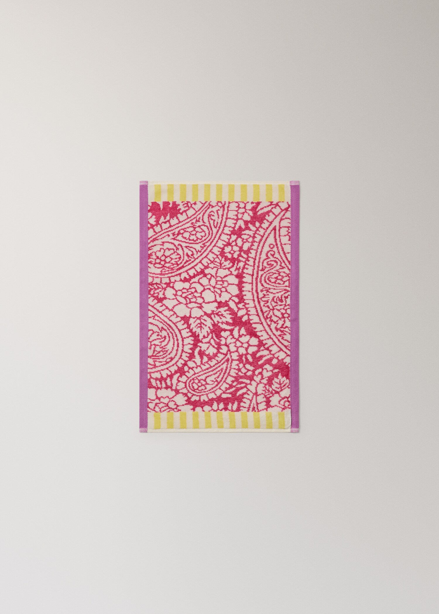 Multicoloured jacquard cotton terry guest towel - Details of the article 3