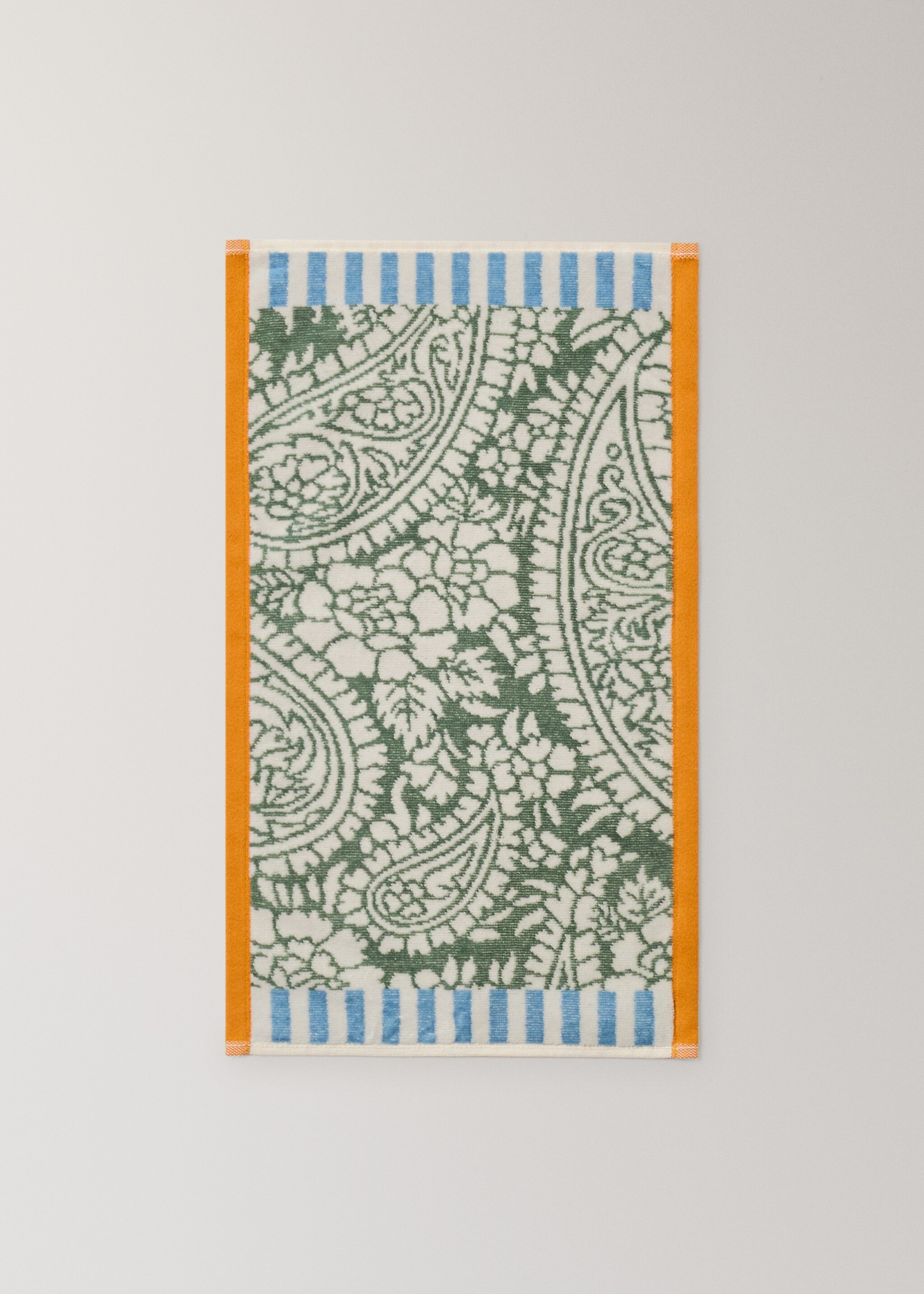 Πετσέτα χεριών από βαμβάκι ζακάρ πολύχρωμη - Λεπτομέρεια του προϊόντος 3, Πράσινο Σμαραγδί. Ref: 27001611-00.