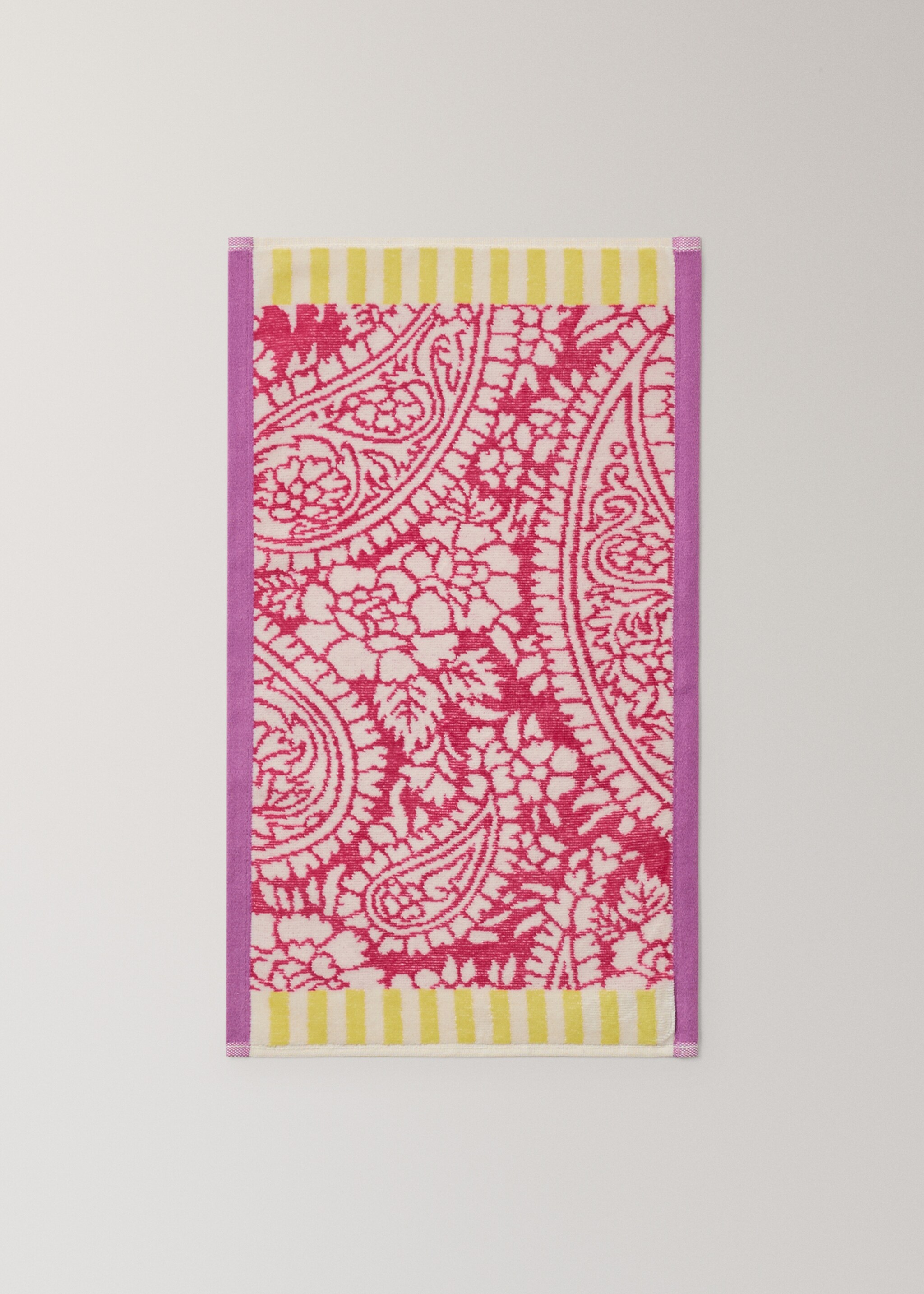 Πετσέτα χεριών από βαμβάκι ζακάρ πολύχρωμη - Λεπτομέρεια του προϊόντος 3, Ροζ. Ref: 27001611-00.