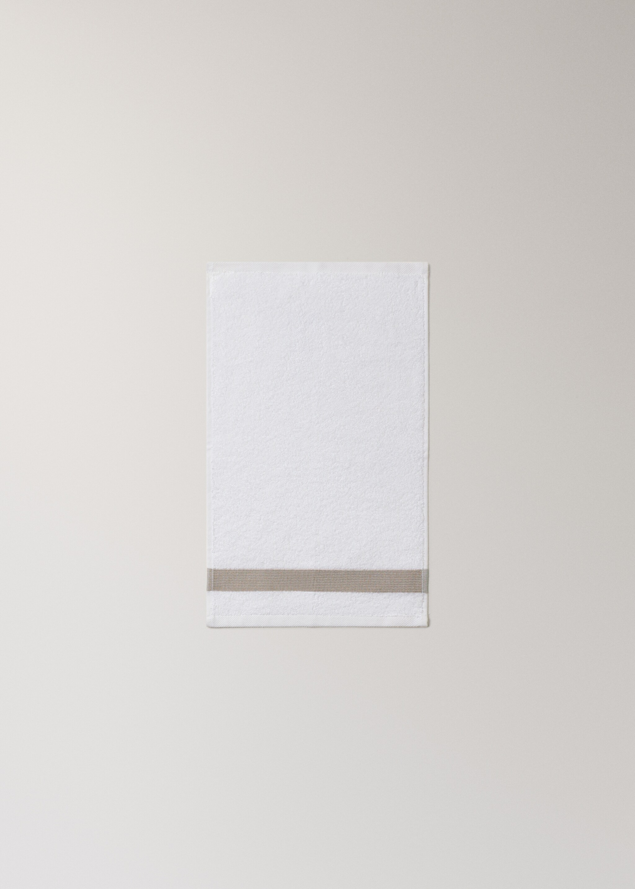 Ručník na ruce z bavlněného žakáru s vícebarevnými pruhy - Detail zboží 3, Béžová. Ref: 27001615-00.