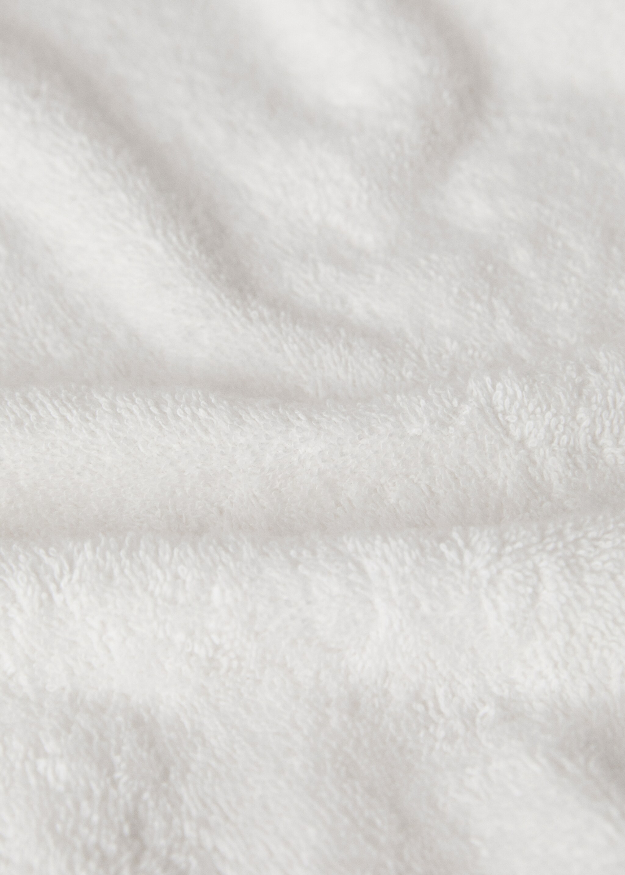Cotton terry hand towel with linen edging - Details of the article 1, White. Ref: 27001617-00.
