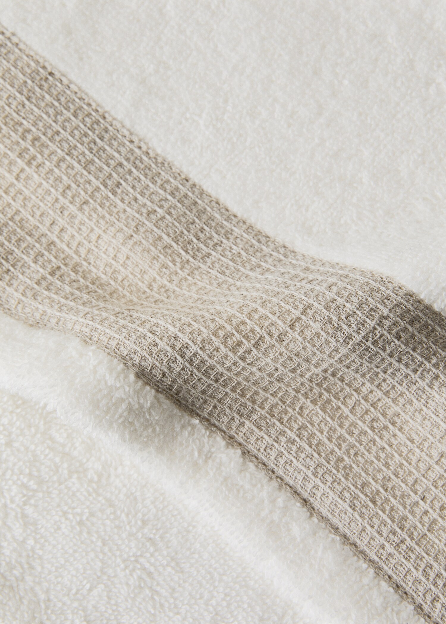 Serviette invité coton bouclette finition lin - Détail de l'article 1