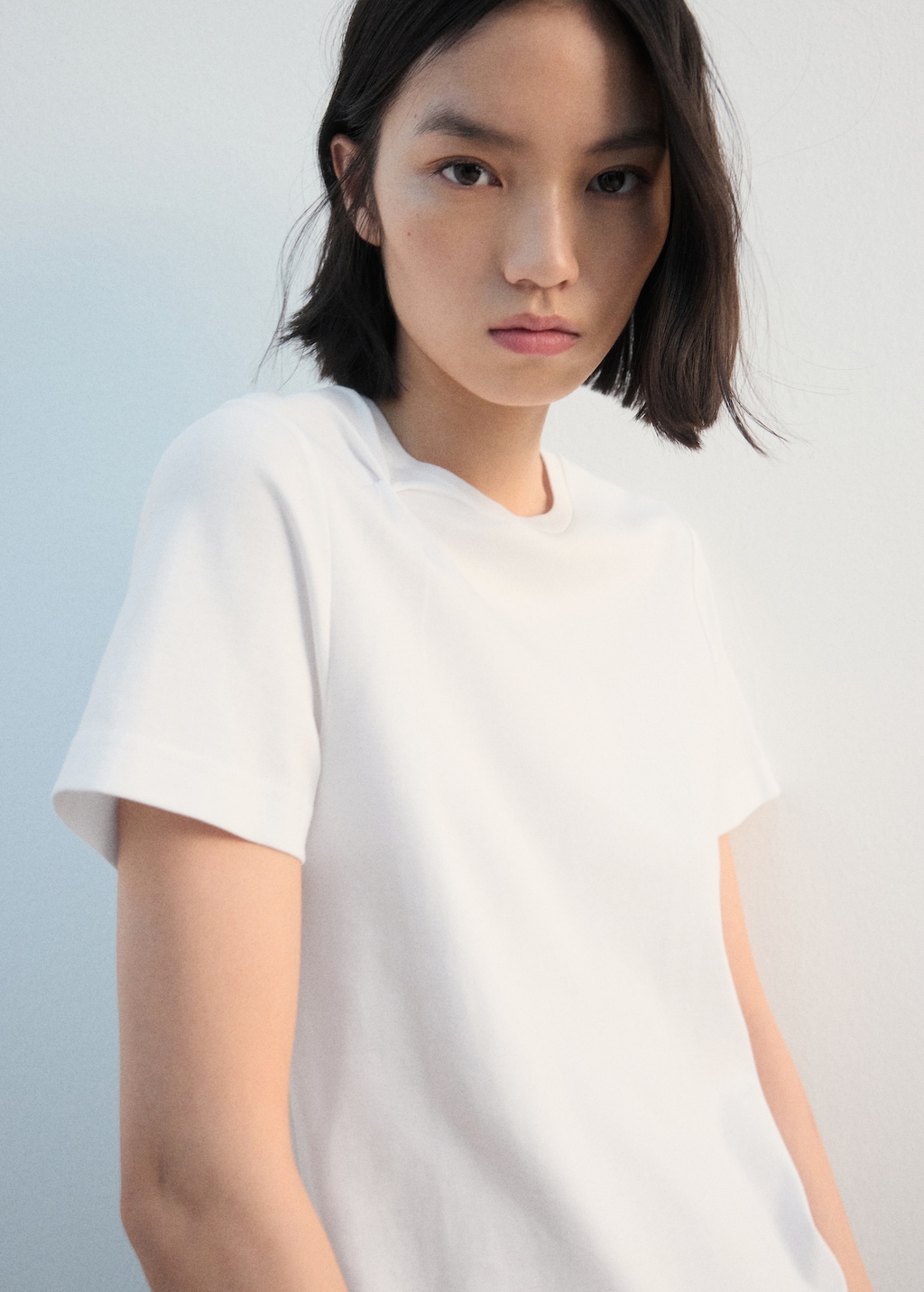 Cotton t-shirt with pucker detail