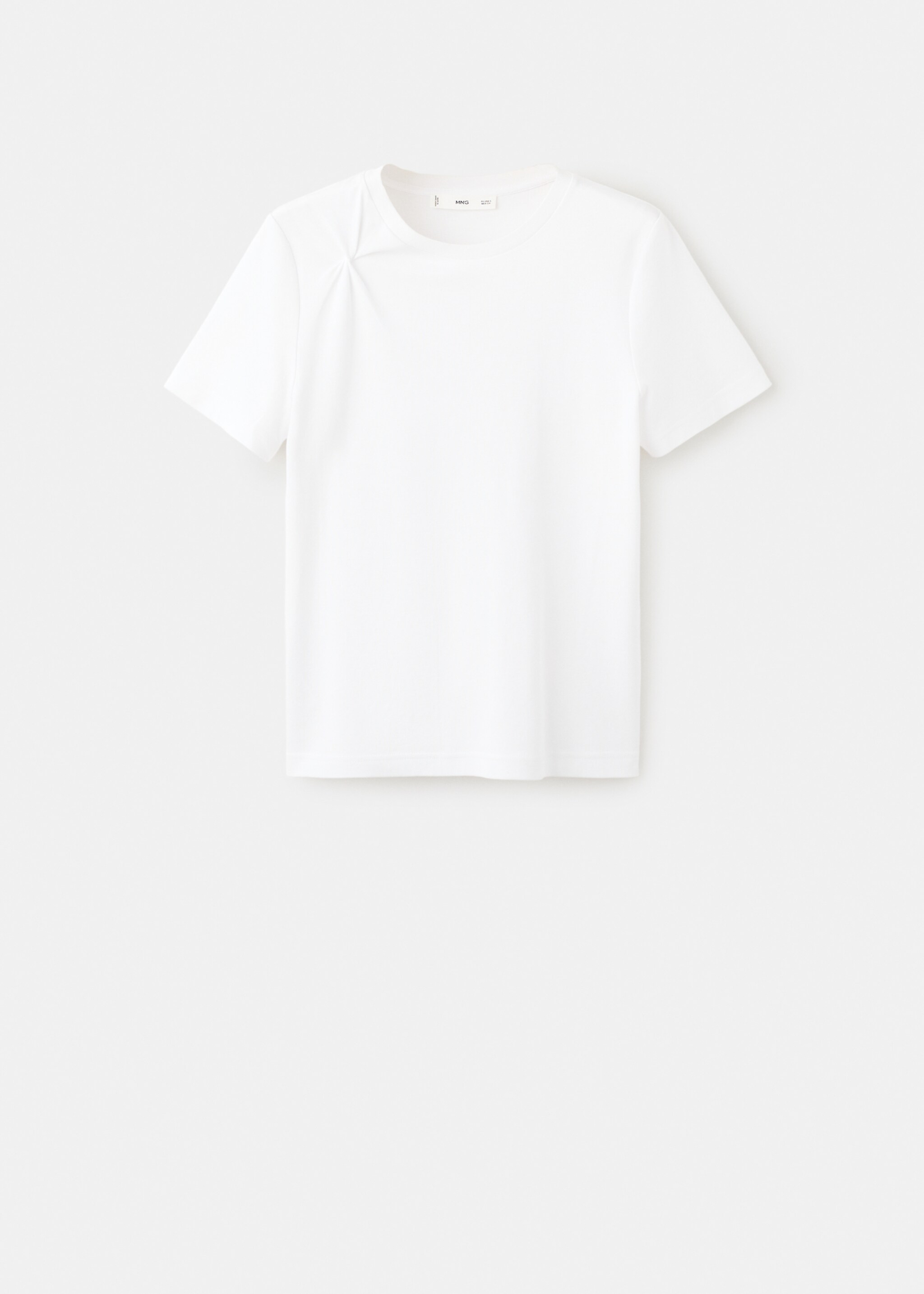 Samarreta cotó detall frunzit - Article sense model, Blanc. Ref: 27002544-00.