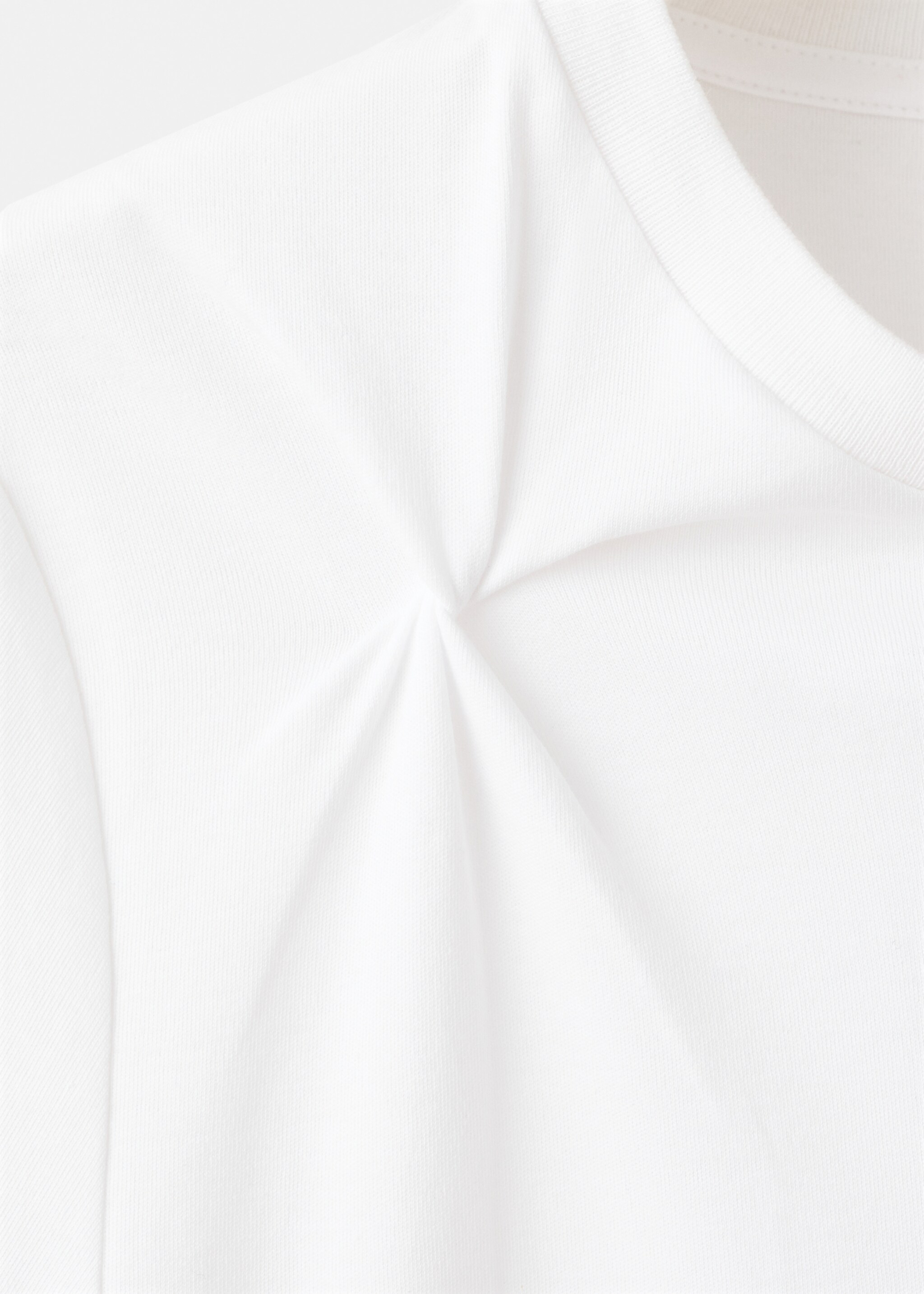 Samarreta cotó detall frunzit - Detall de l'article 8, Blanc. Ref: 27002544-00.