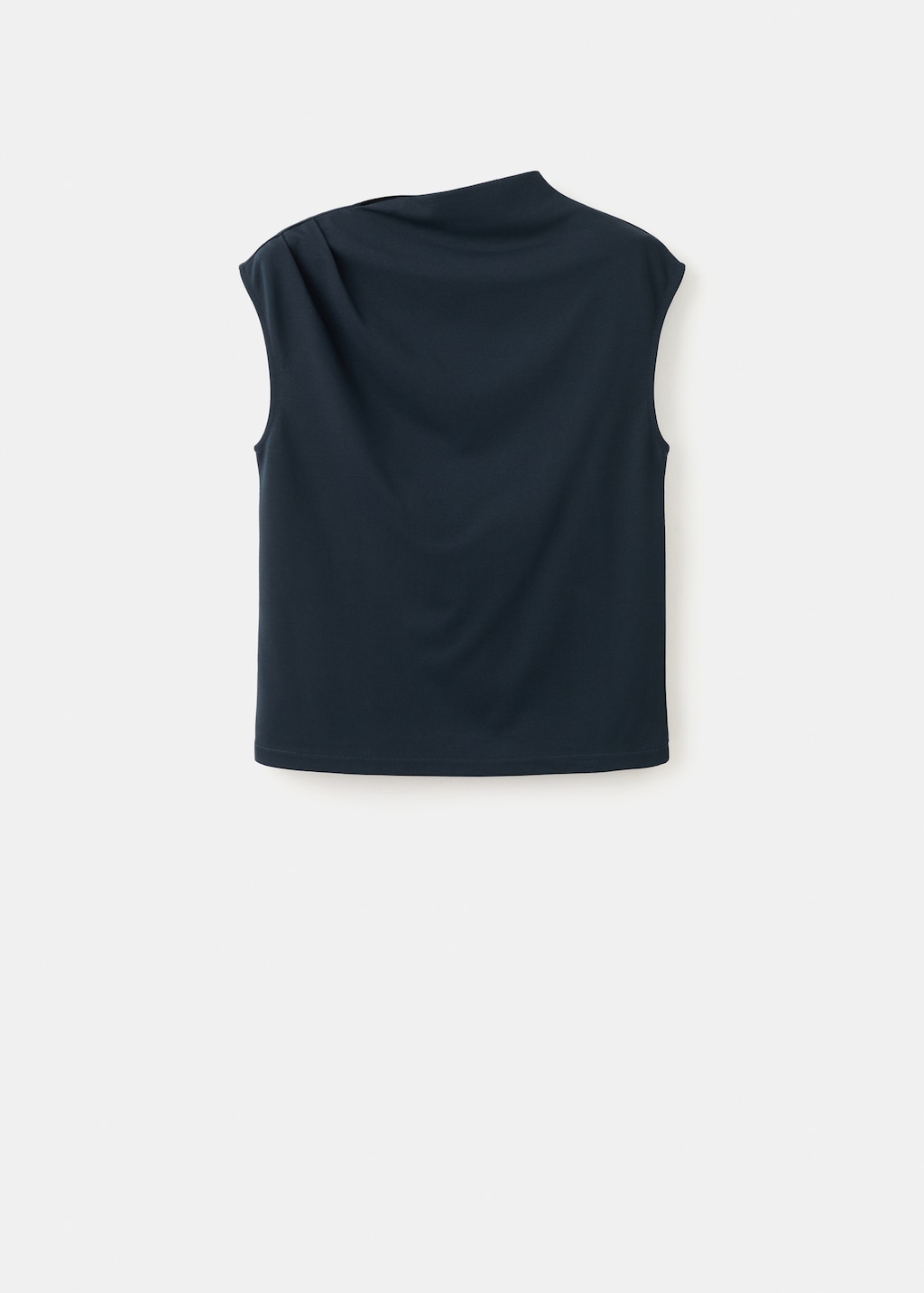 T-shirt with gathered asymmetrical neck - image 2