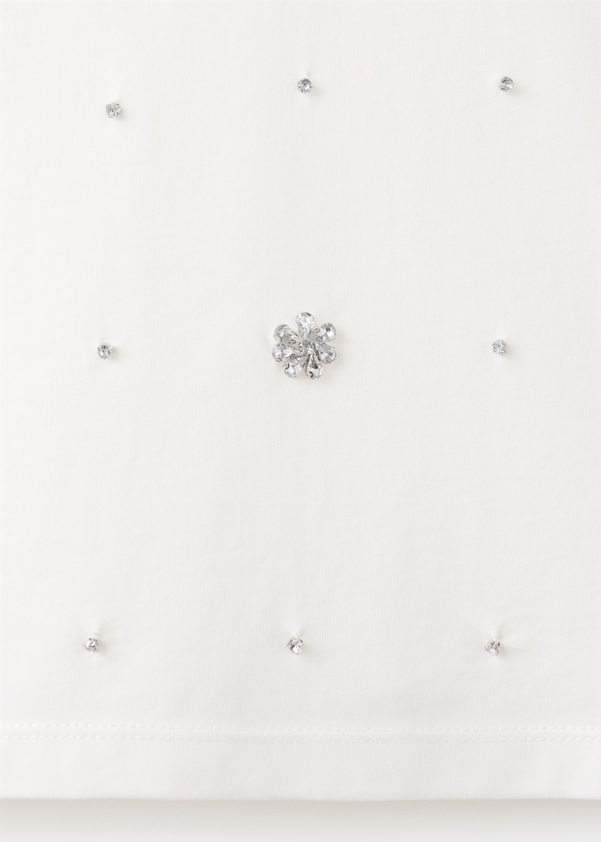 Camiseta algodón strass - Detalle del artículo 8, Blanco. Ref: 27002546-00.