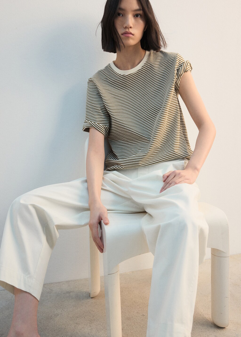 Mango Striped cotton T-shirt thumbnail