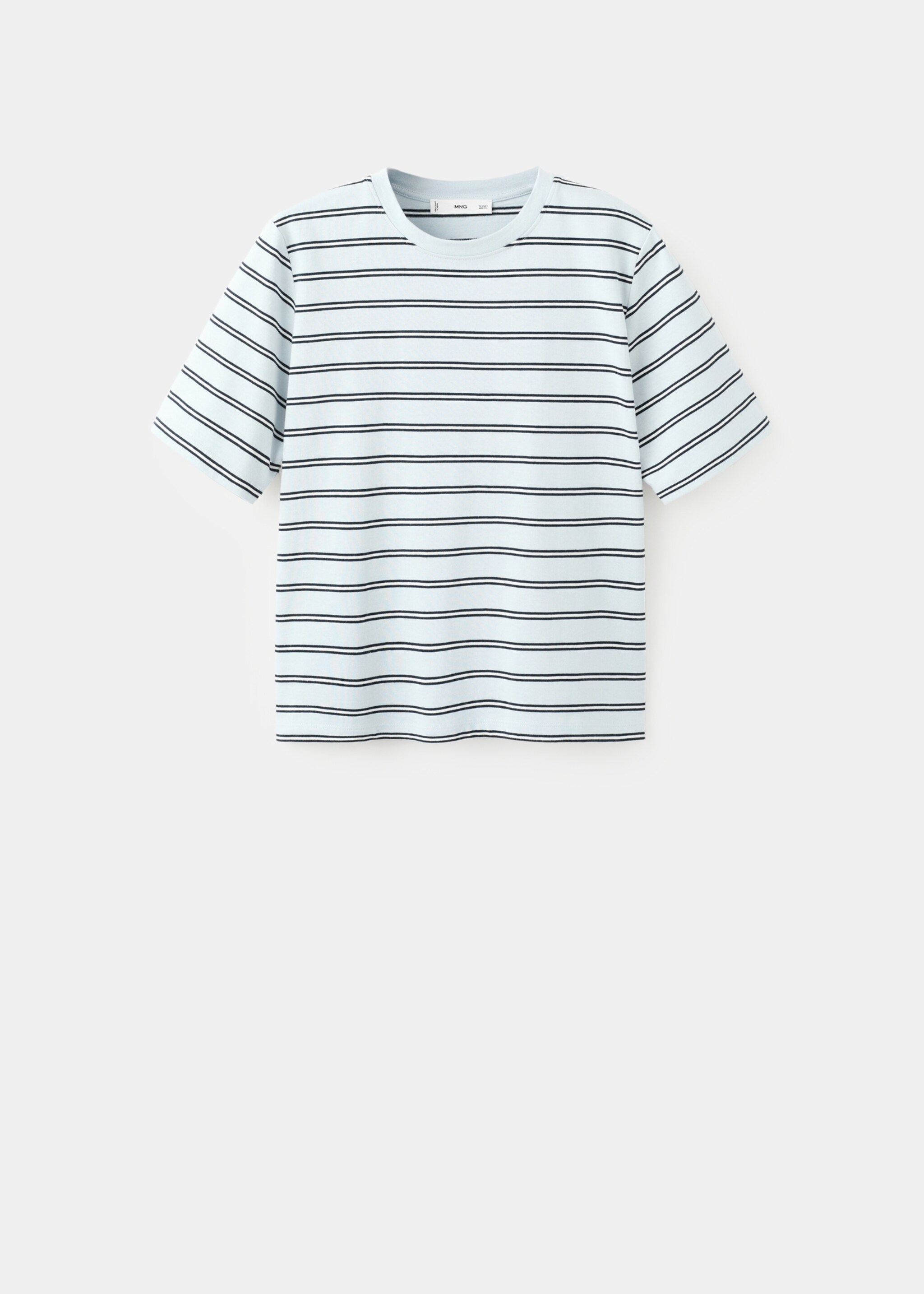 条纹棉质T恤 - null, 天蓝. Ref: 27002549-00.