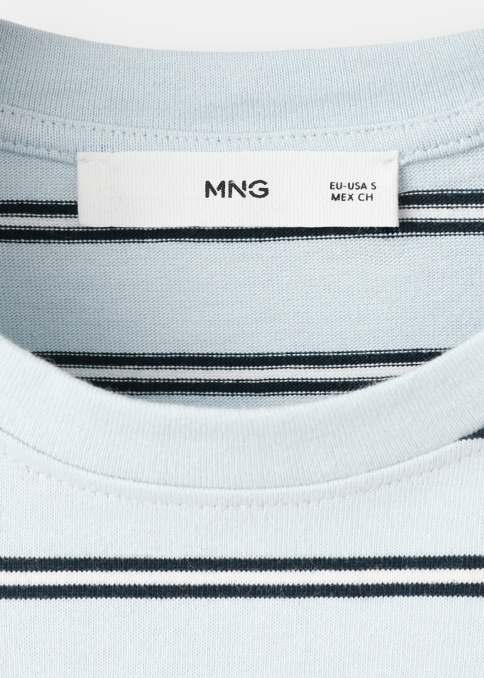 条纹棉质T恤 - null, 天蓝. Ref: 27002549-00.