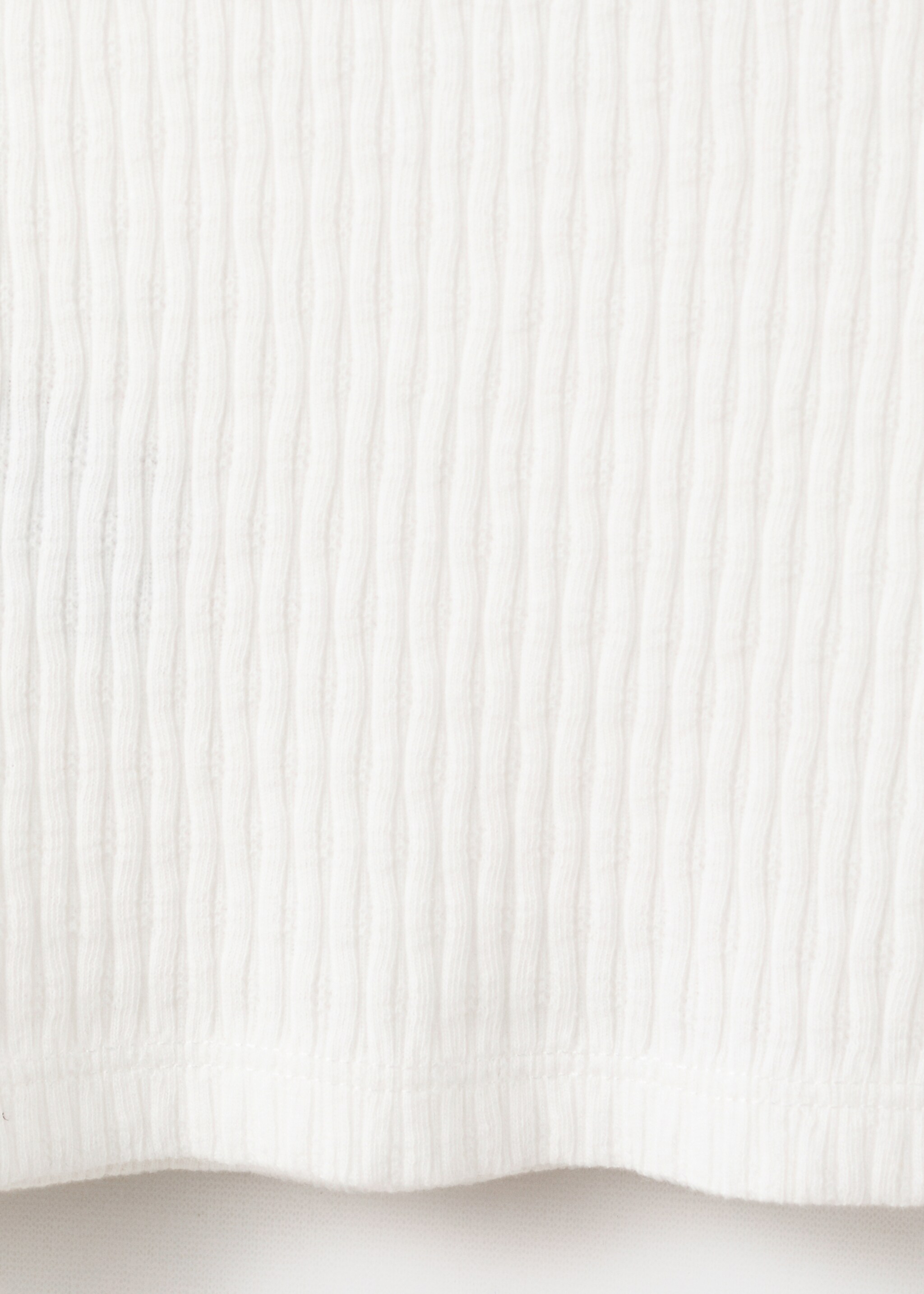 T-shirt manches courtes maille côtelée - Détail de l'article 0, Blanc cassé. Ref: 27002550-00.
