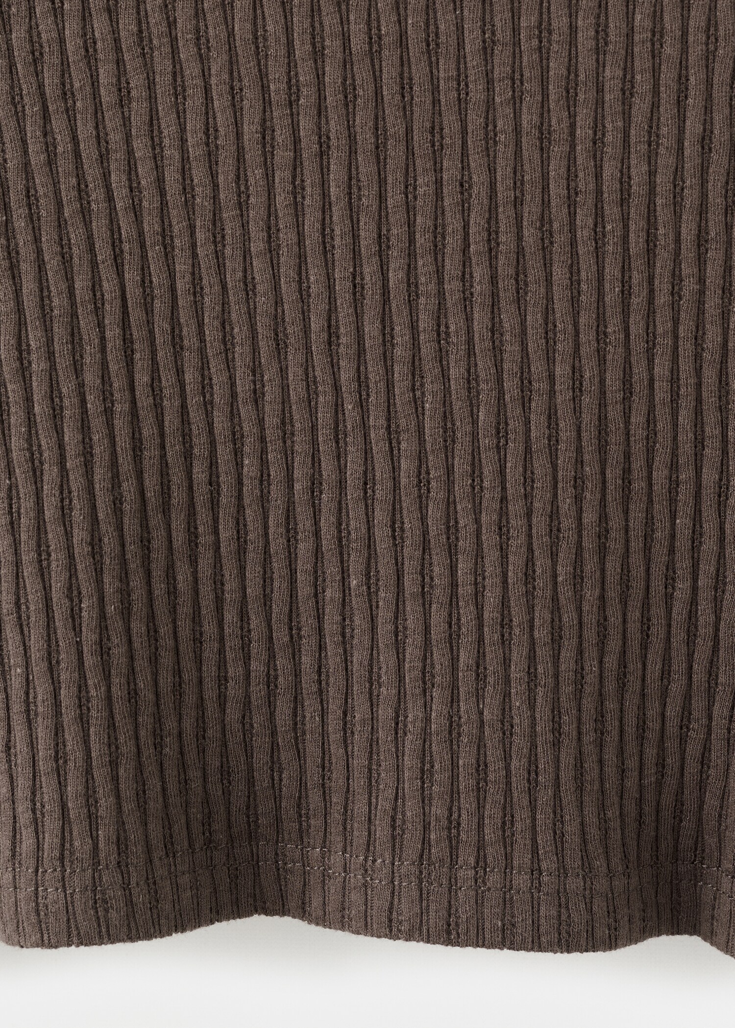 T-shirt manches courtes maille côtelée - Détail de l'article 0