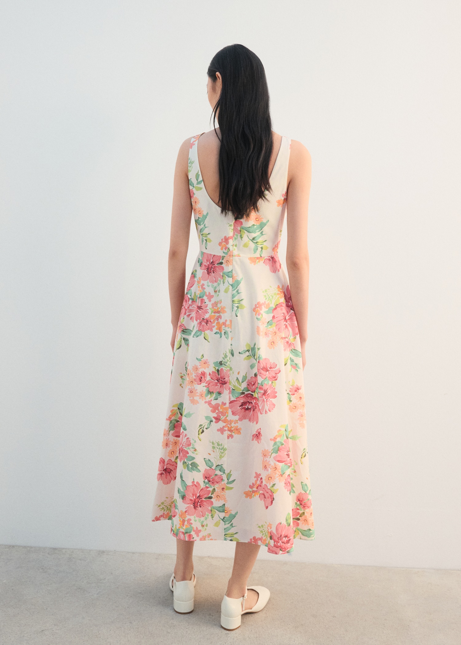 Floral-print flared dress - Reverse of the article