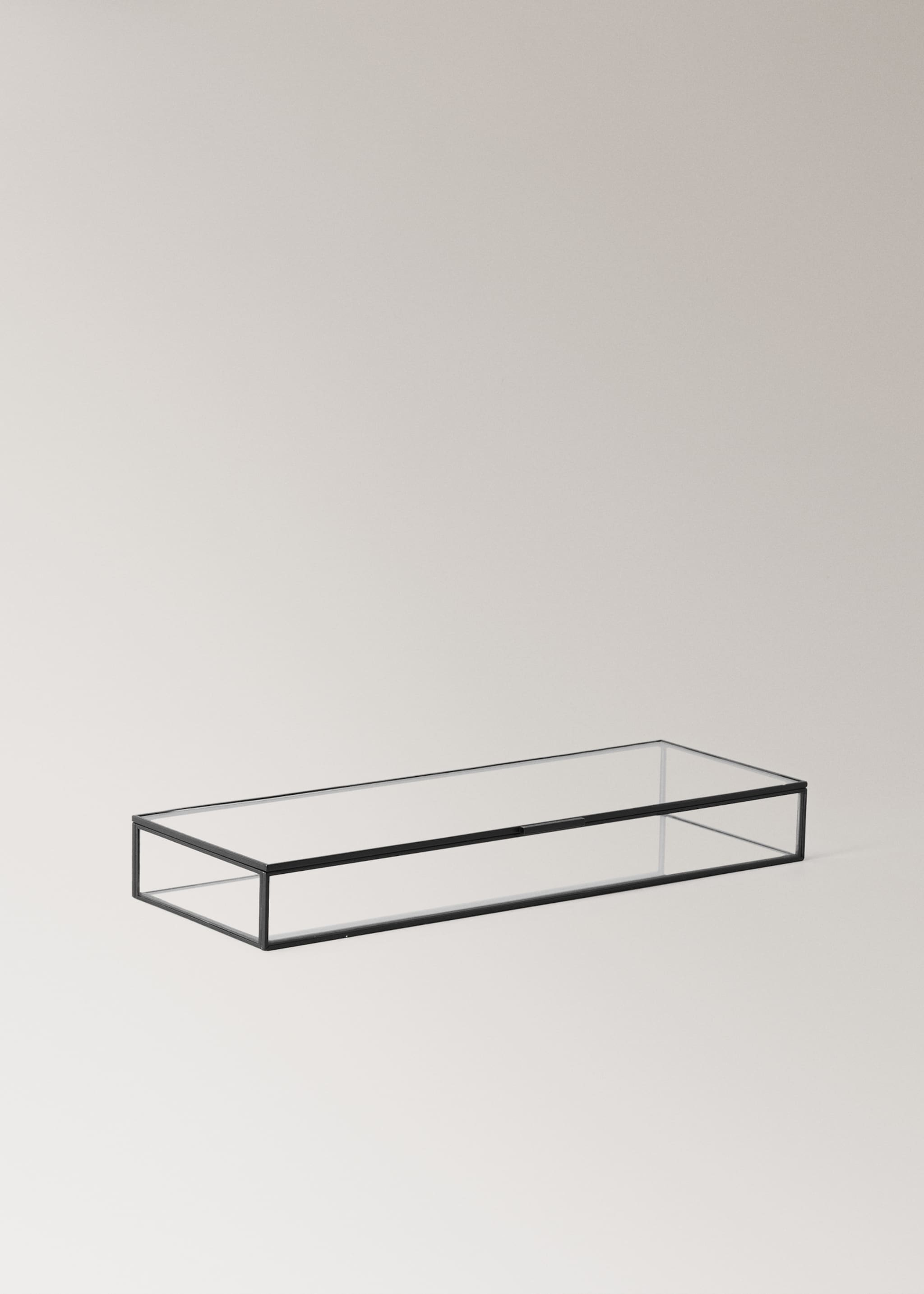 Middelgroot sieradenkistje met metalen rand - Detail van het artikel 1, Zwart. Ref: 27002918-00.