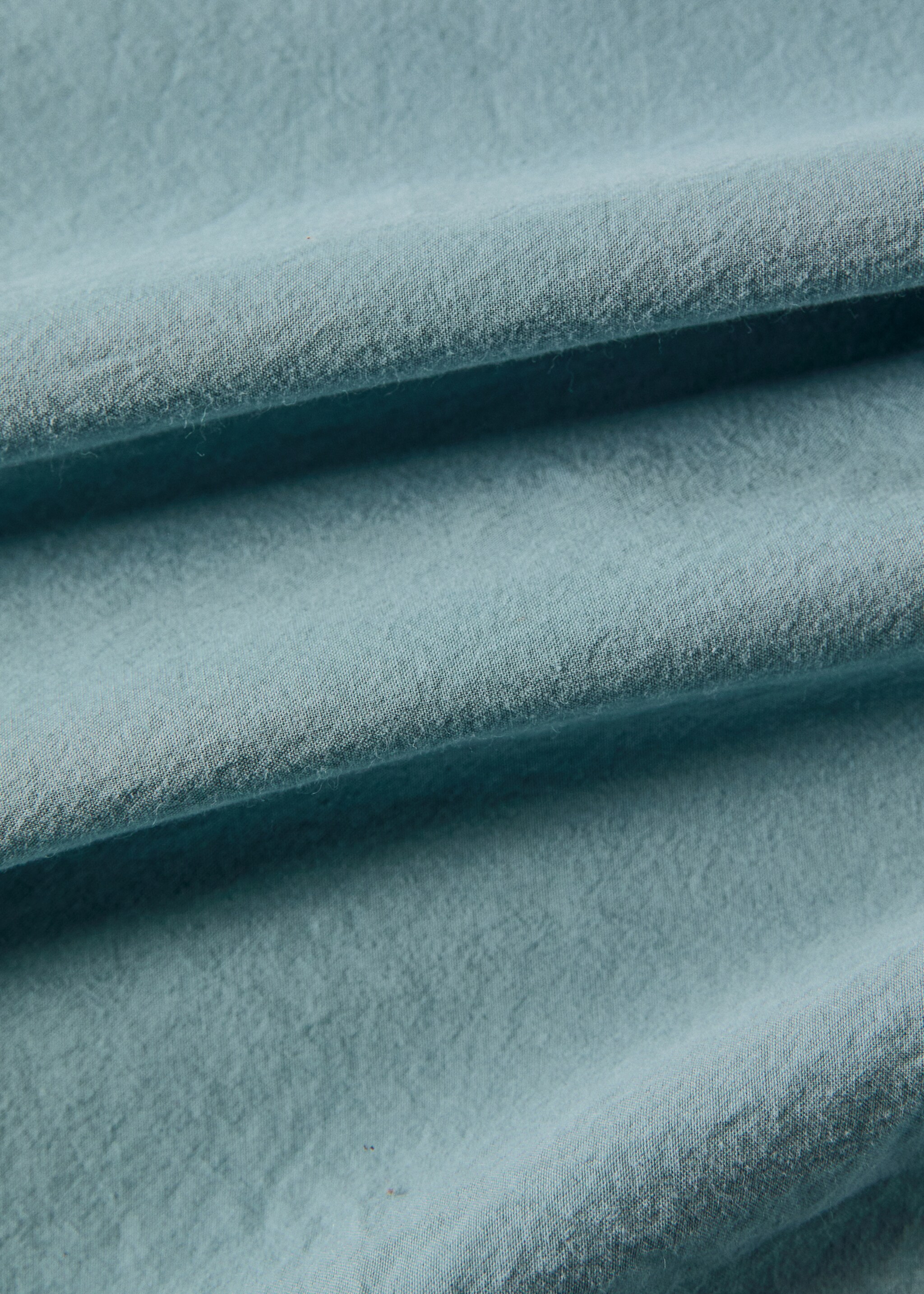 Garment-dyed cotton duvet cover for 150/160cm bed - Details of the article 1, Aqua Green. Ref: 27002920-00.