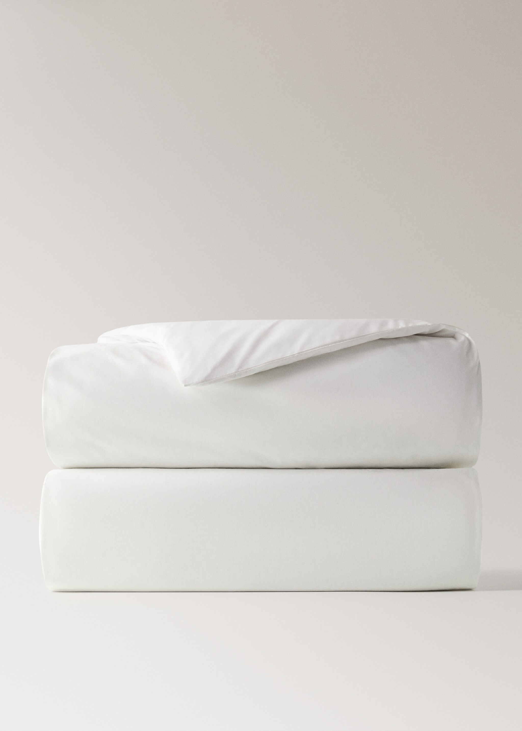 200-thread count percale cotton duvet cover for 150/160 cm bed - Article without model, Ecru. Ref: 27002924-00.