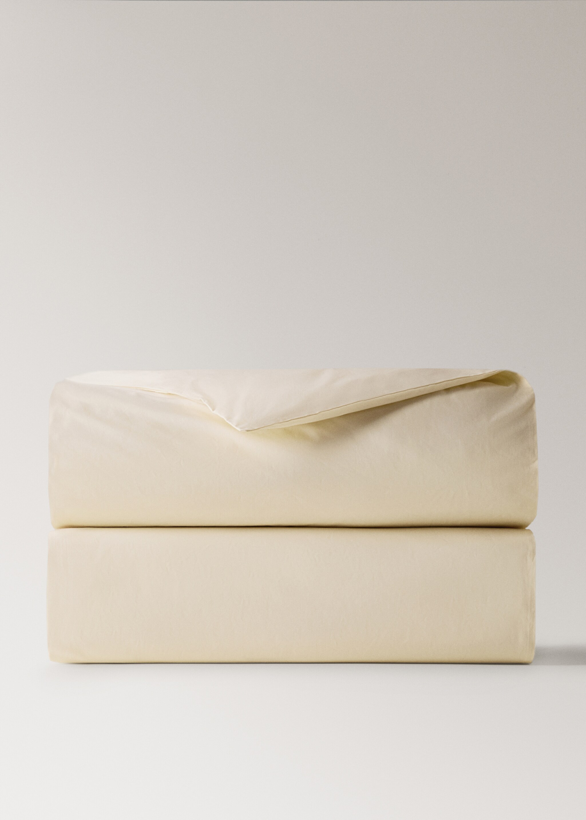 200-thread count percale cotton duvet cover for 150/160 cm bed - Article without model, Pastel Yellow. Ref: 27002924-00.