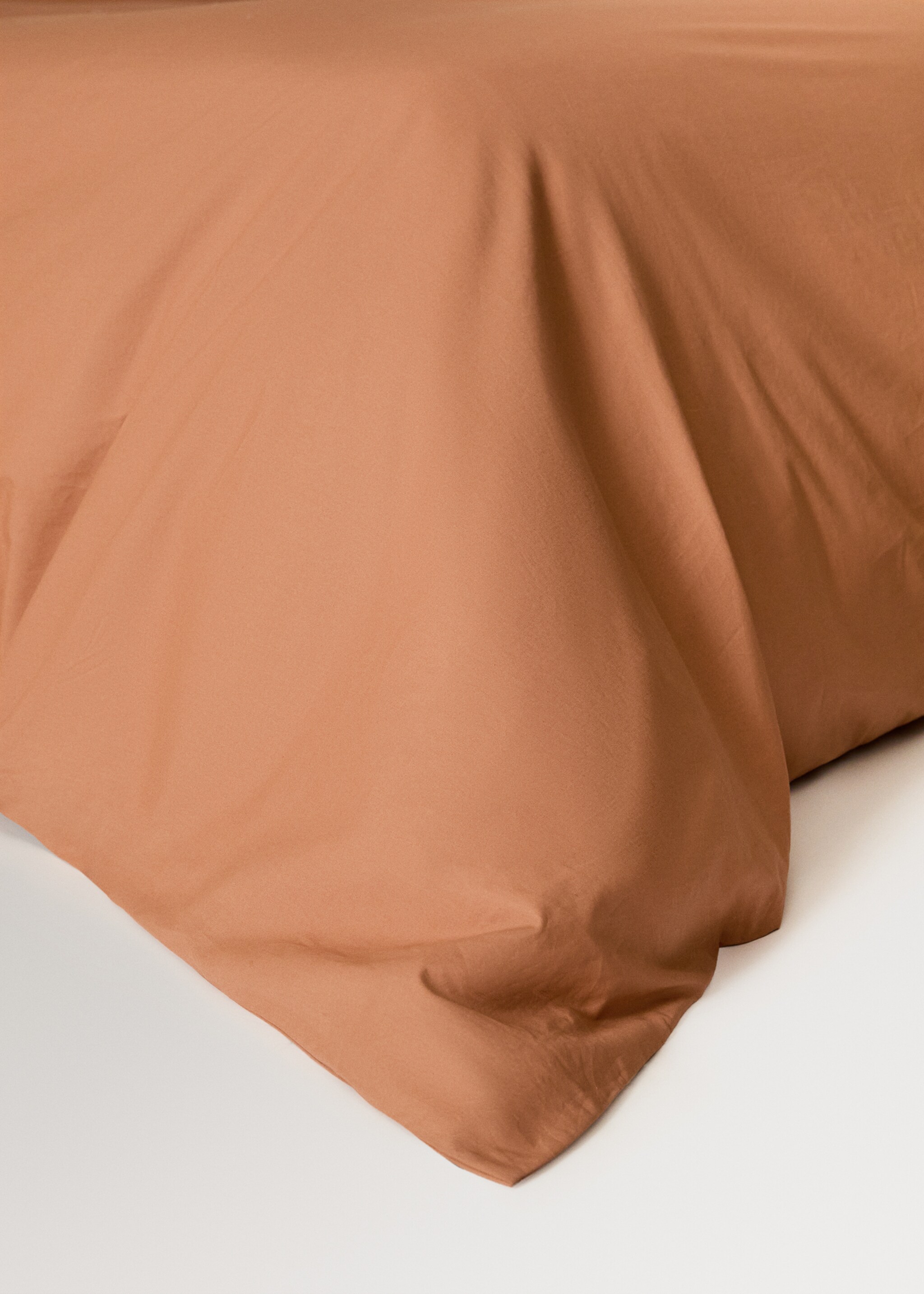 200-thread count percale cotton duvet cover for 180/200 cm bed - Details of the article 8, Burnt Orange. Ref: 27002925-00.