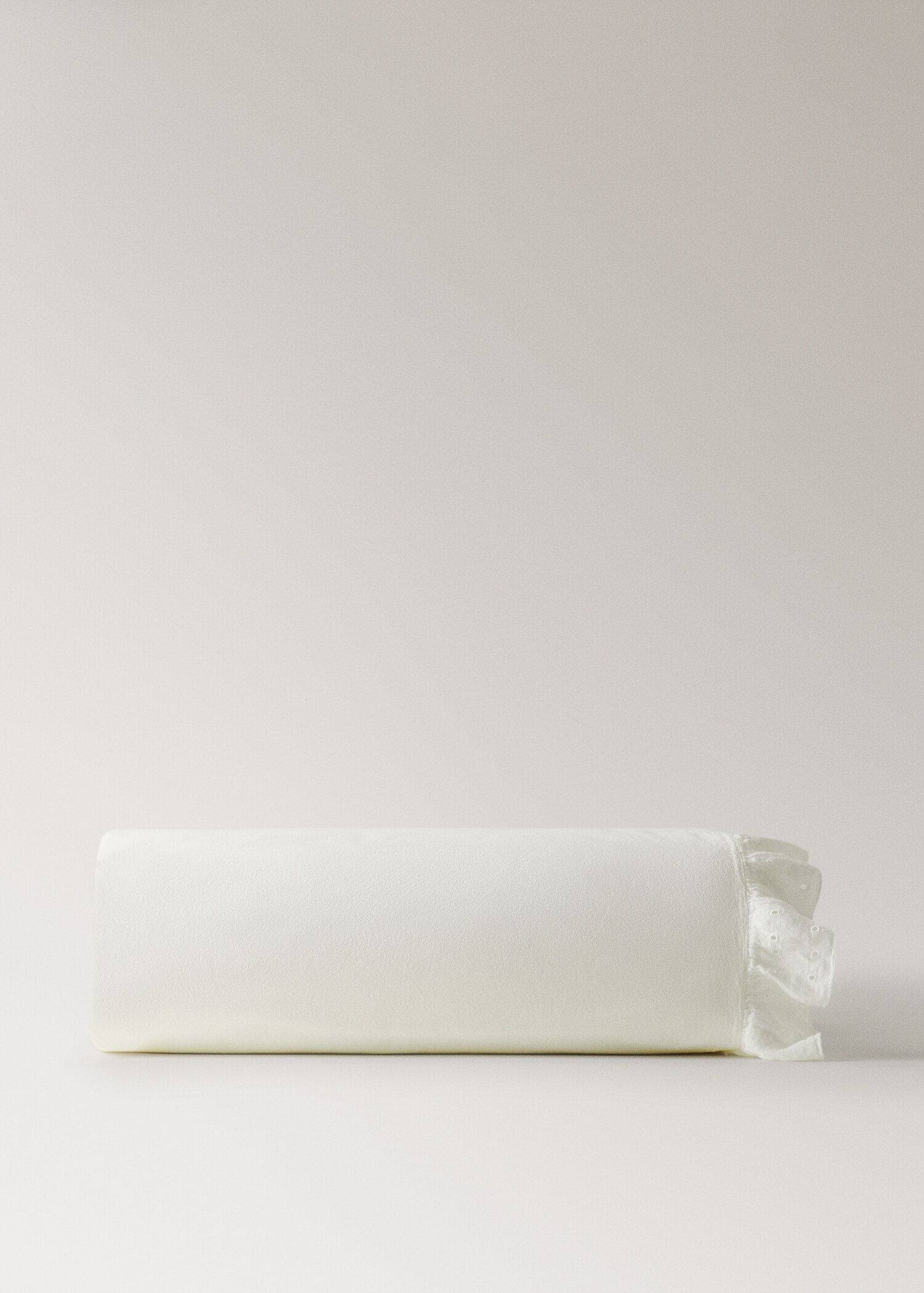 Cotton garment-dyed duvet cover with linen ruffle for 180/200 cm bed - Article without model