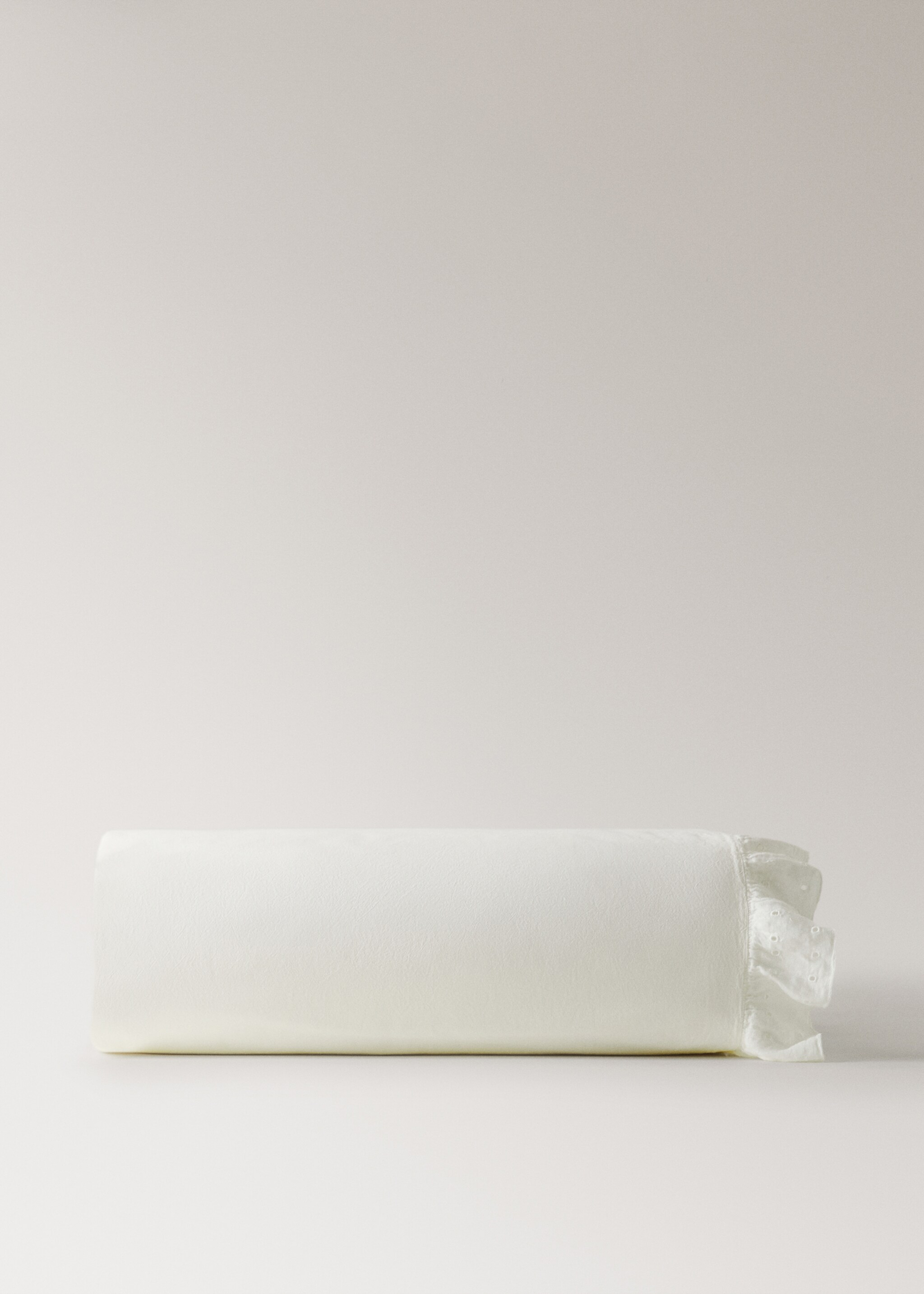 Funda nórdica algodón garment-wash volante lino Cama 200 cm - Artículo sin modelo, Blanco roto. Ref: 27002940-00.