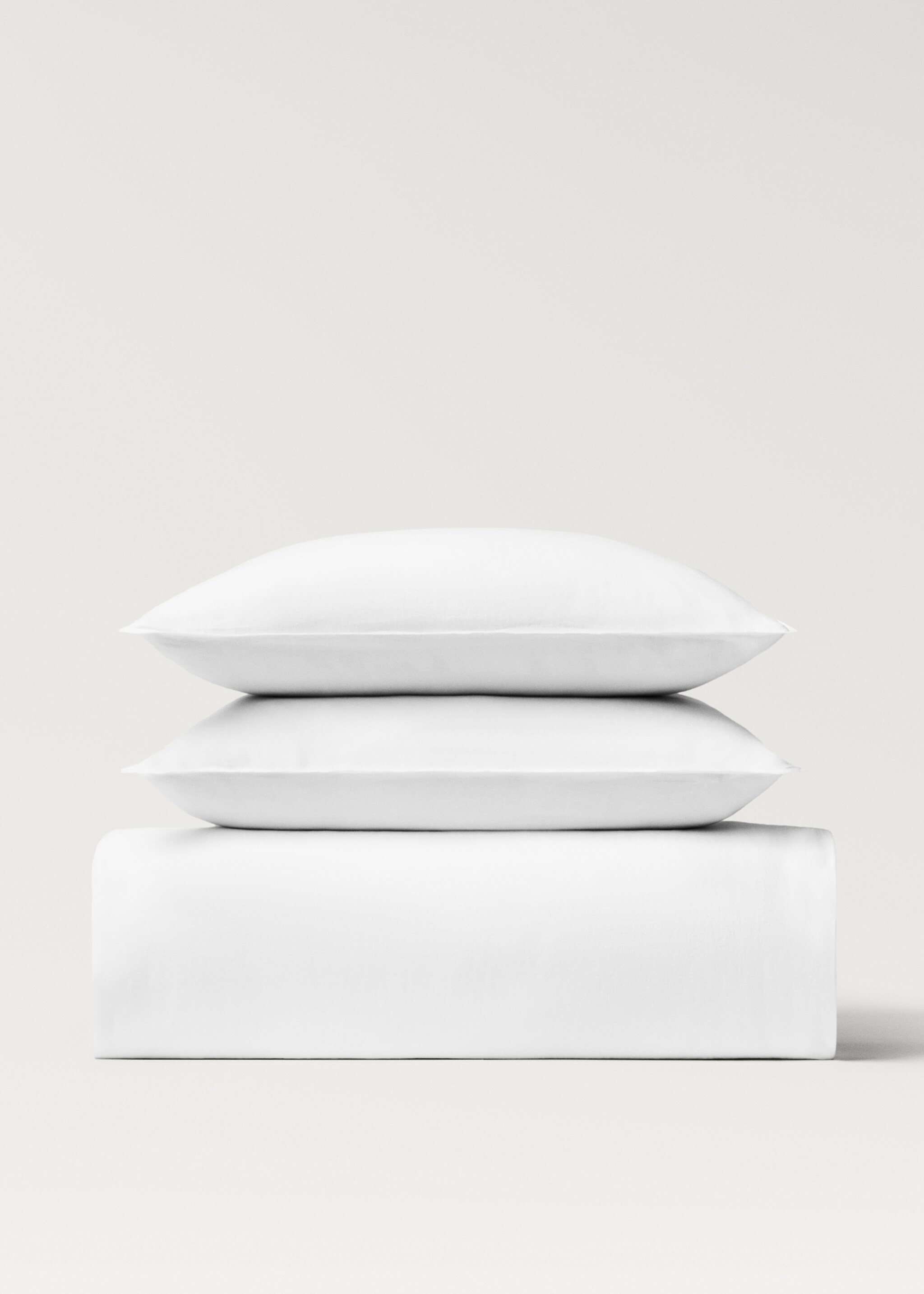 Funda nòrdica lli rentat llit 150/160 cm - Article sense model, Blanc. Ref: 27002946-00.