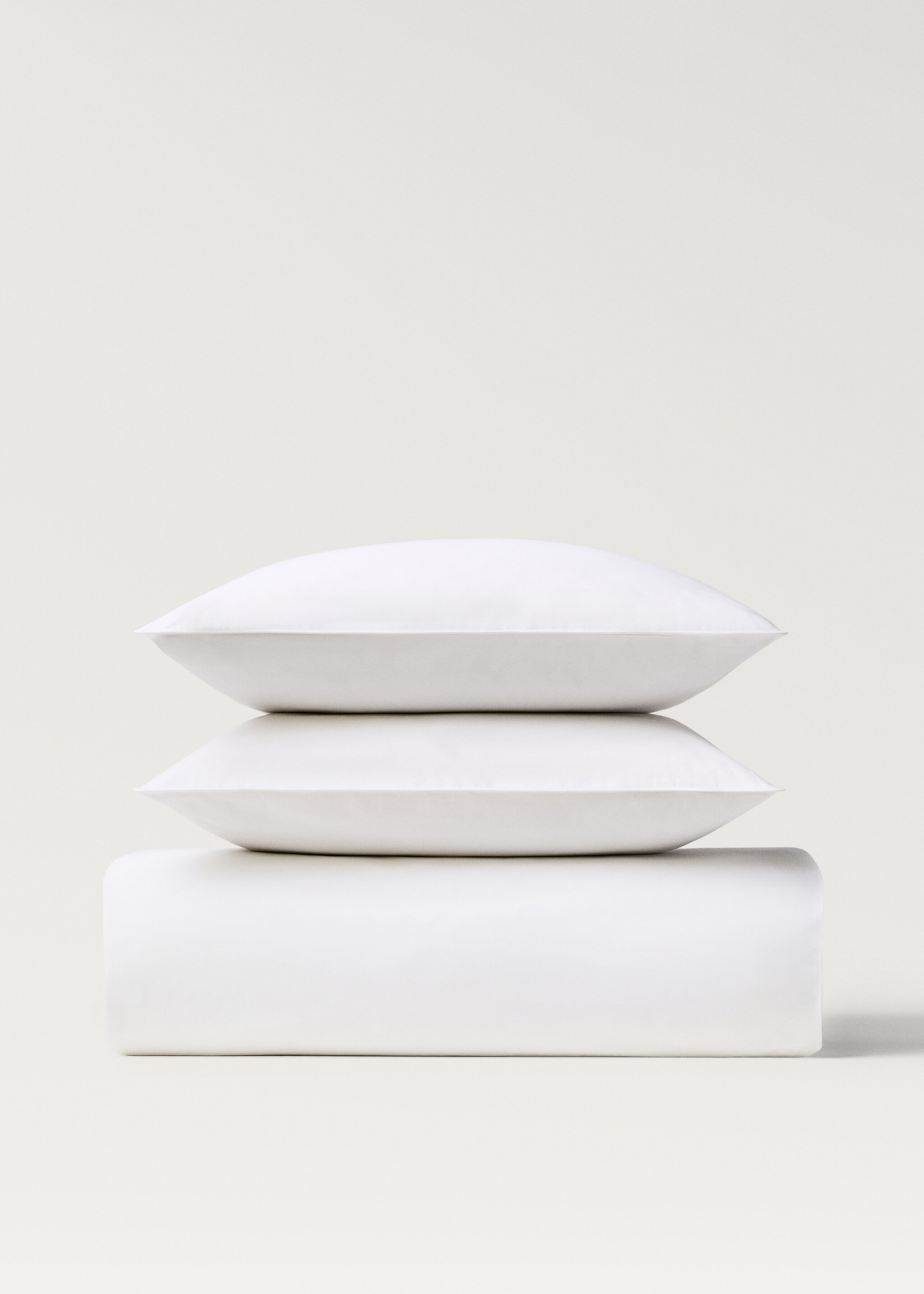 500 threads cotton percale duvet cover Single bed - Article without model, White. Ref: 27002960-00.