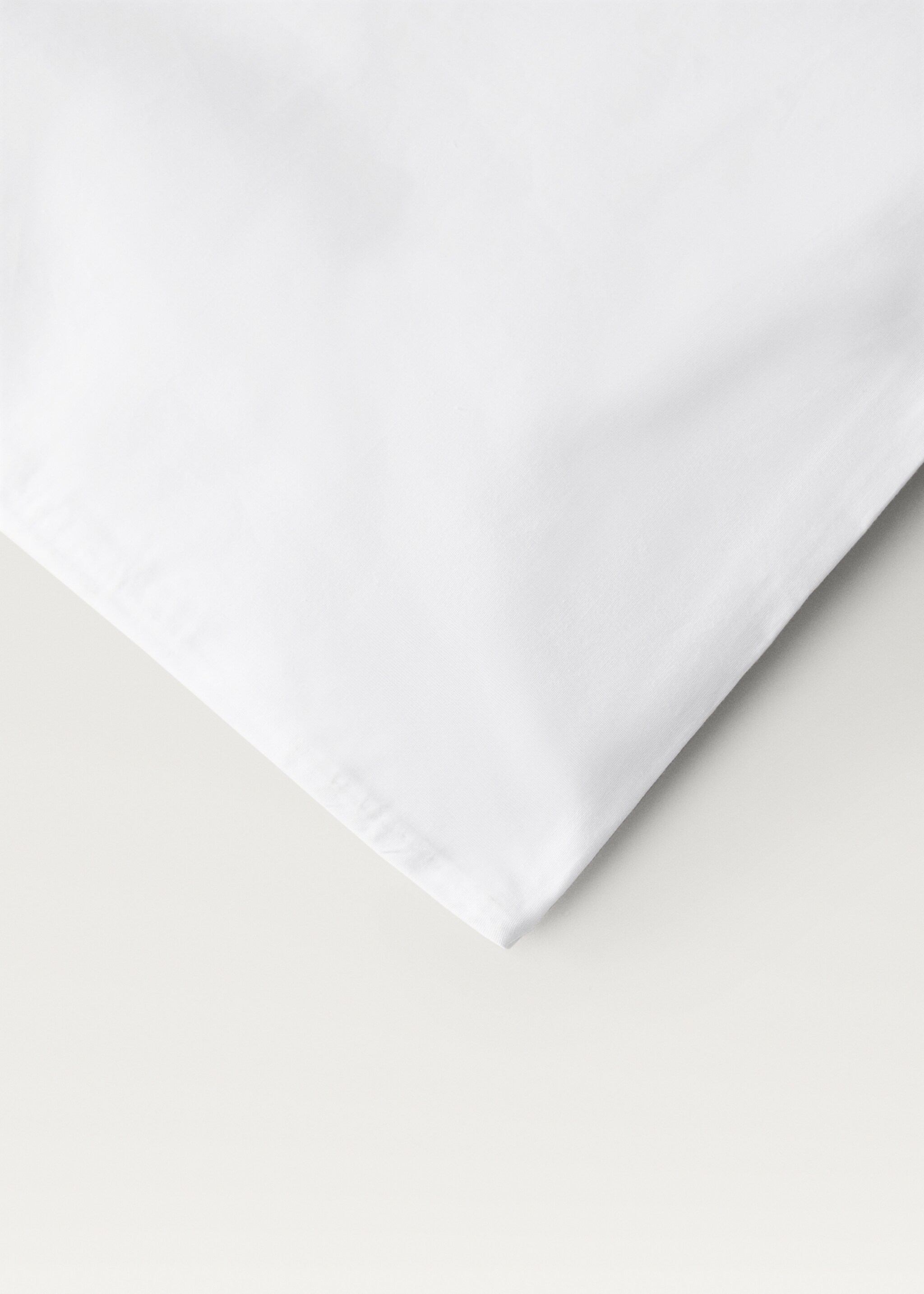 500 threads cotton percale duvet cover Single bed - Details of the article 2, White. Ref: 27002960-00.