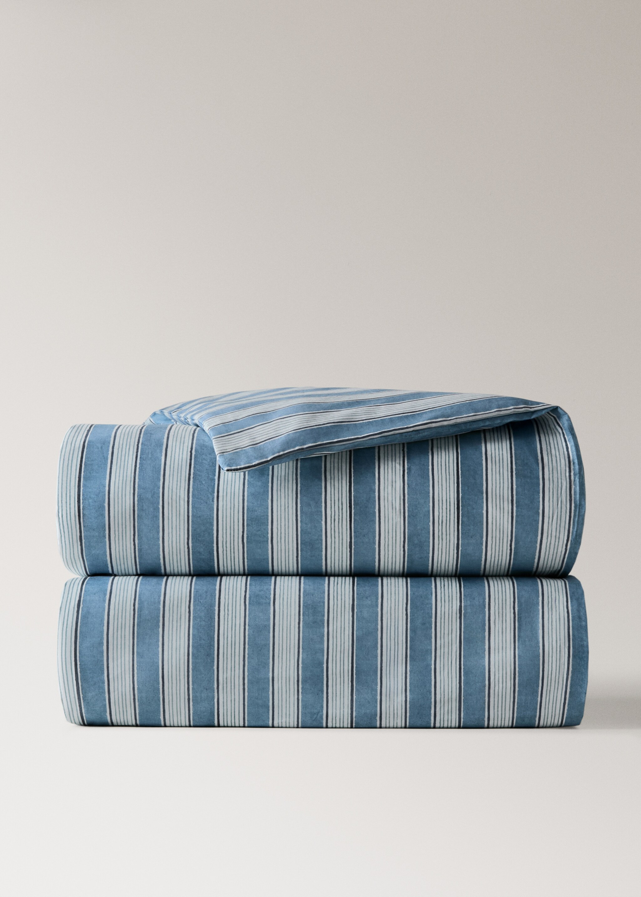 Wide stripe watercolour duvet cover King Bed - Article without model, Blue. Ref: 27002964-00.