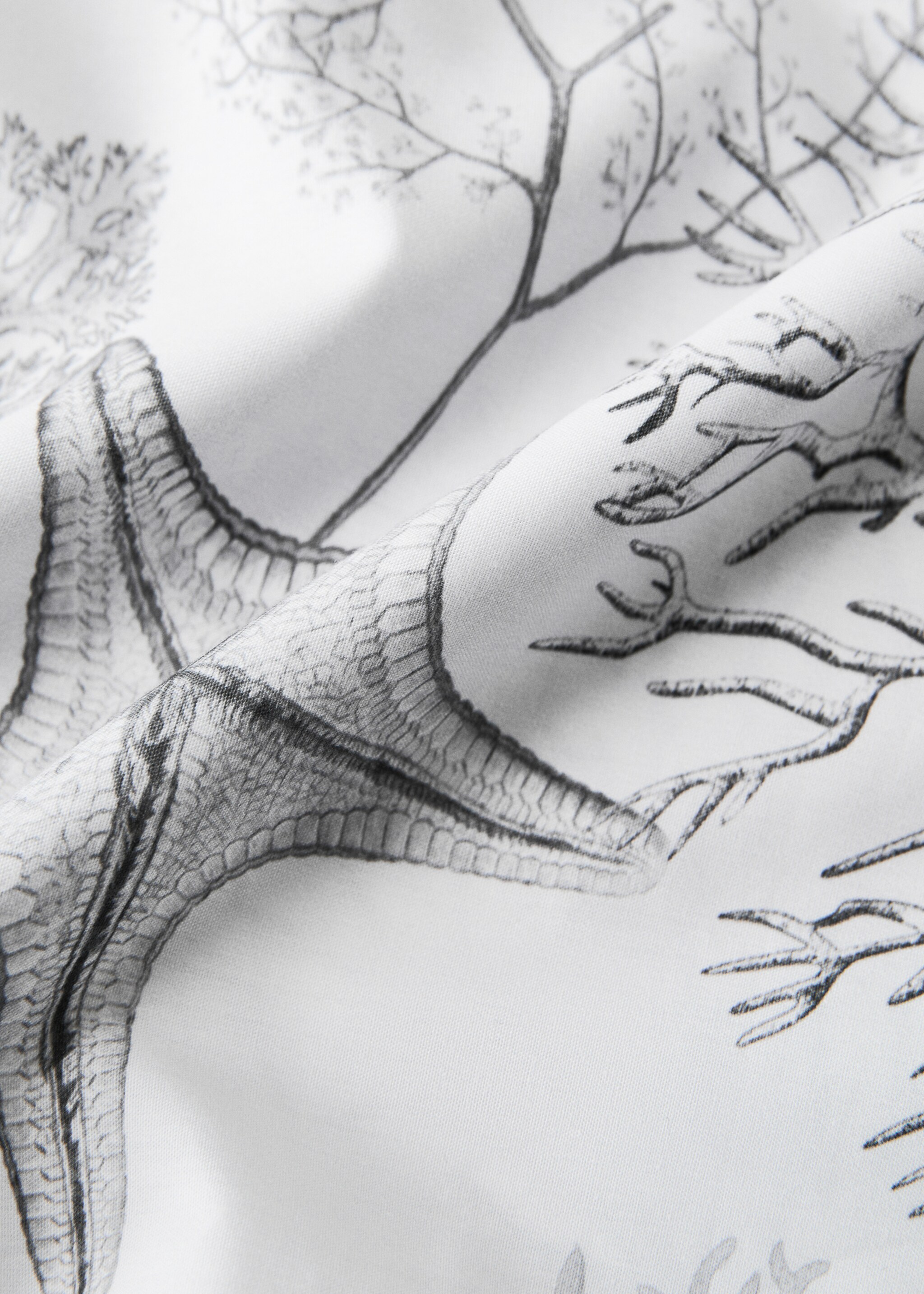 Percale duvet cover with sea print Bed 150/160 cm - Details of the article 1, Grey. Ref: 27002968-00.