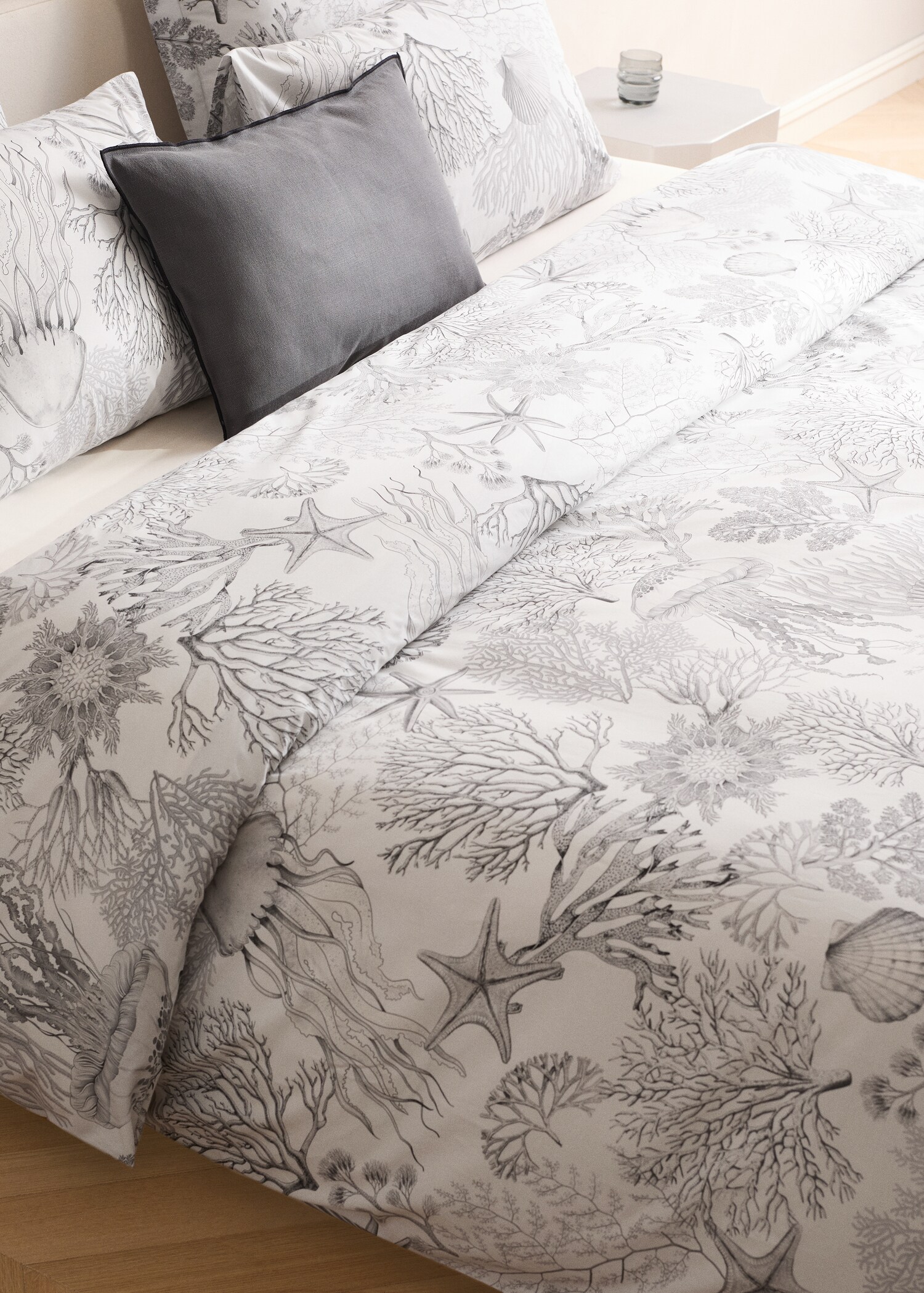 Percale duvet cover with sea print Bed 150/160 cm - Details of the article 7