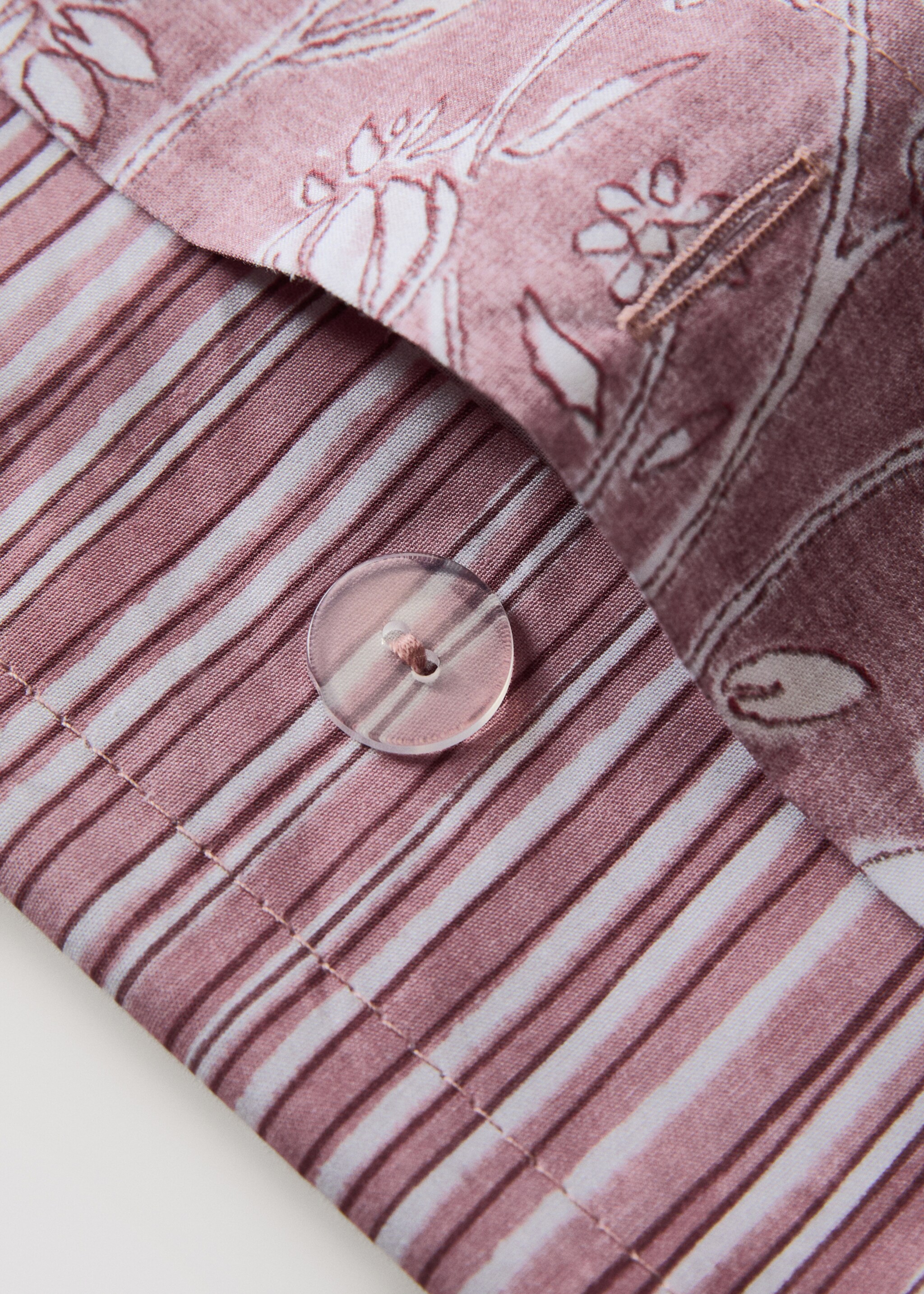 Fine stripe print duvet cover for bed 150/160 cm - Details of the article 2, Pale Pink. Ref: 27002972-00.