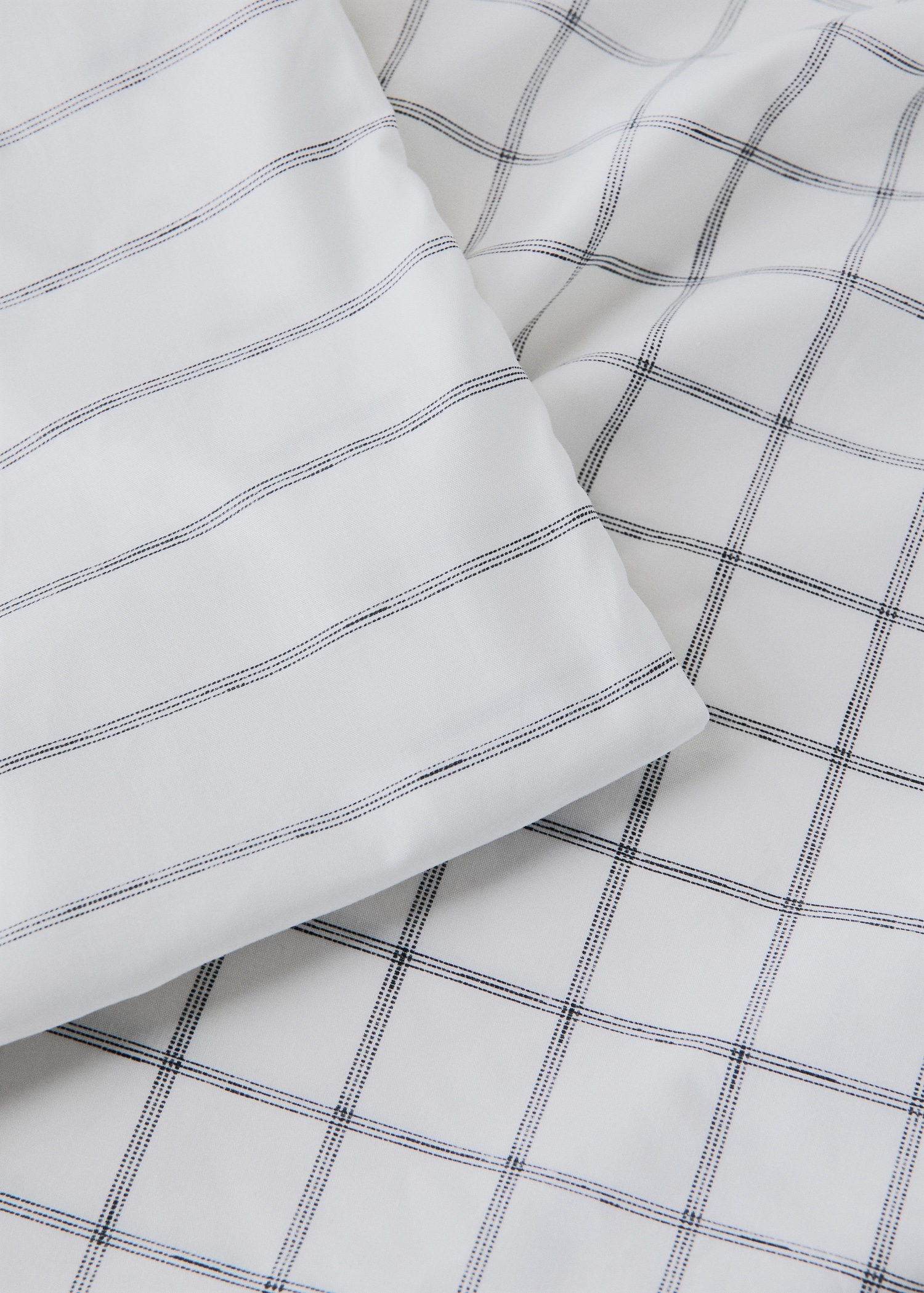 Reversible duvet cover with checks and stripes Single Bed - Home ...
