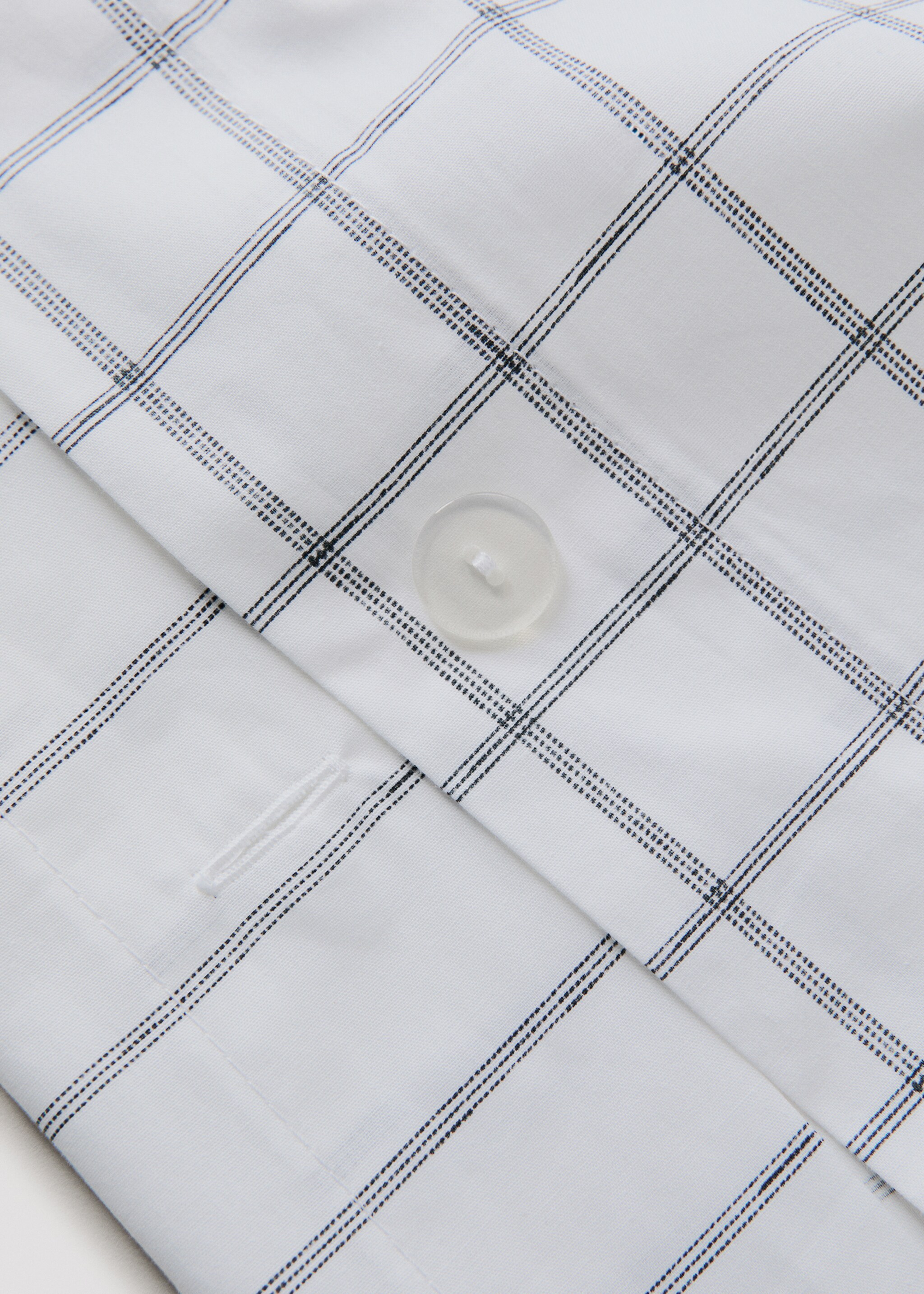Reversible duvet cover checks and stripes Bed 150/160 cm - Details of the article 2, Grey. Ref: 27002976-00.