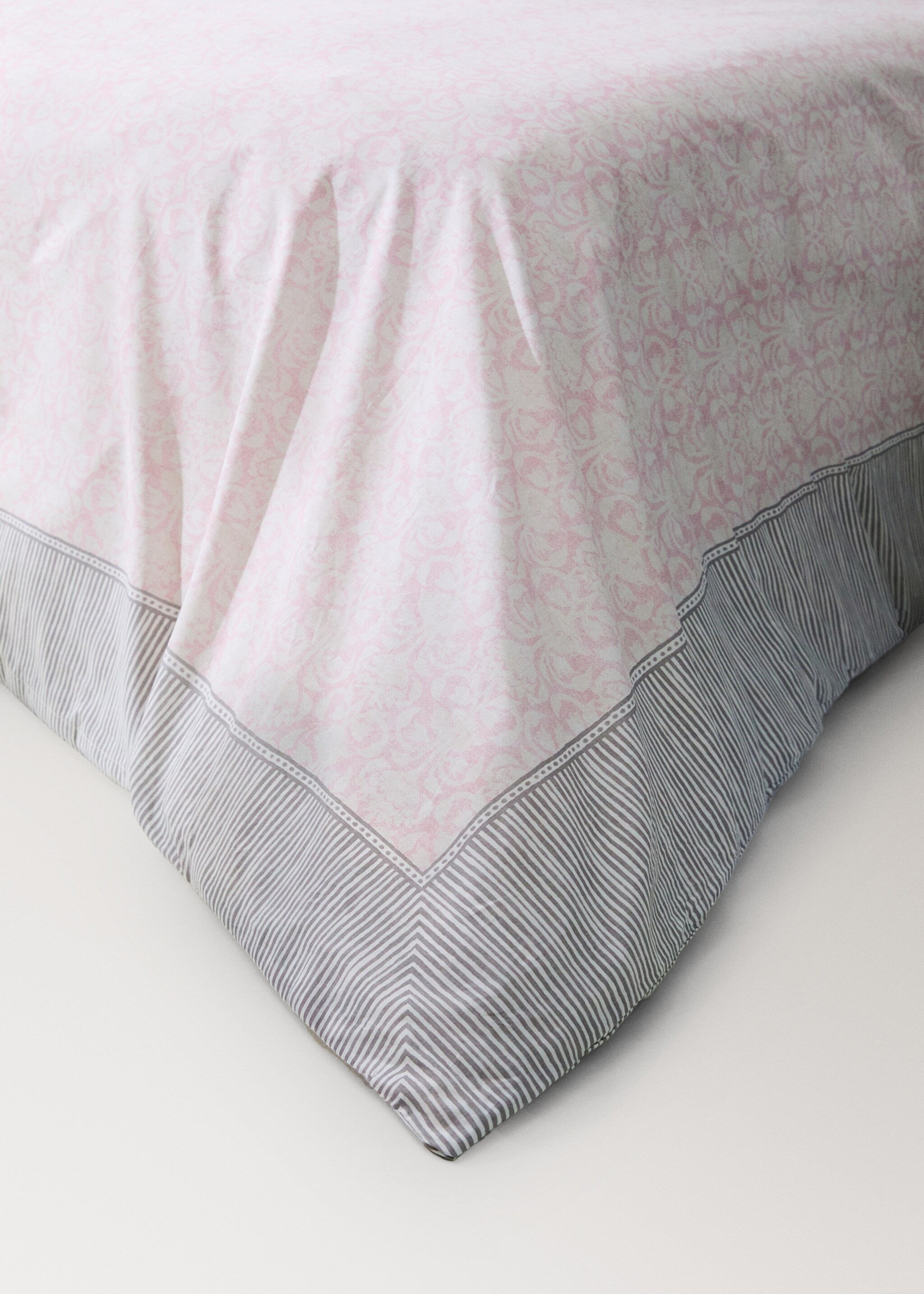 Памучен плик за юрган с флорален бордюр за легло 150/160 см - Данни за артикула 8, Пастелно розово. Ref: 27002980-00.