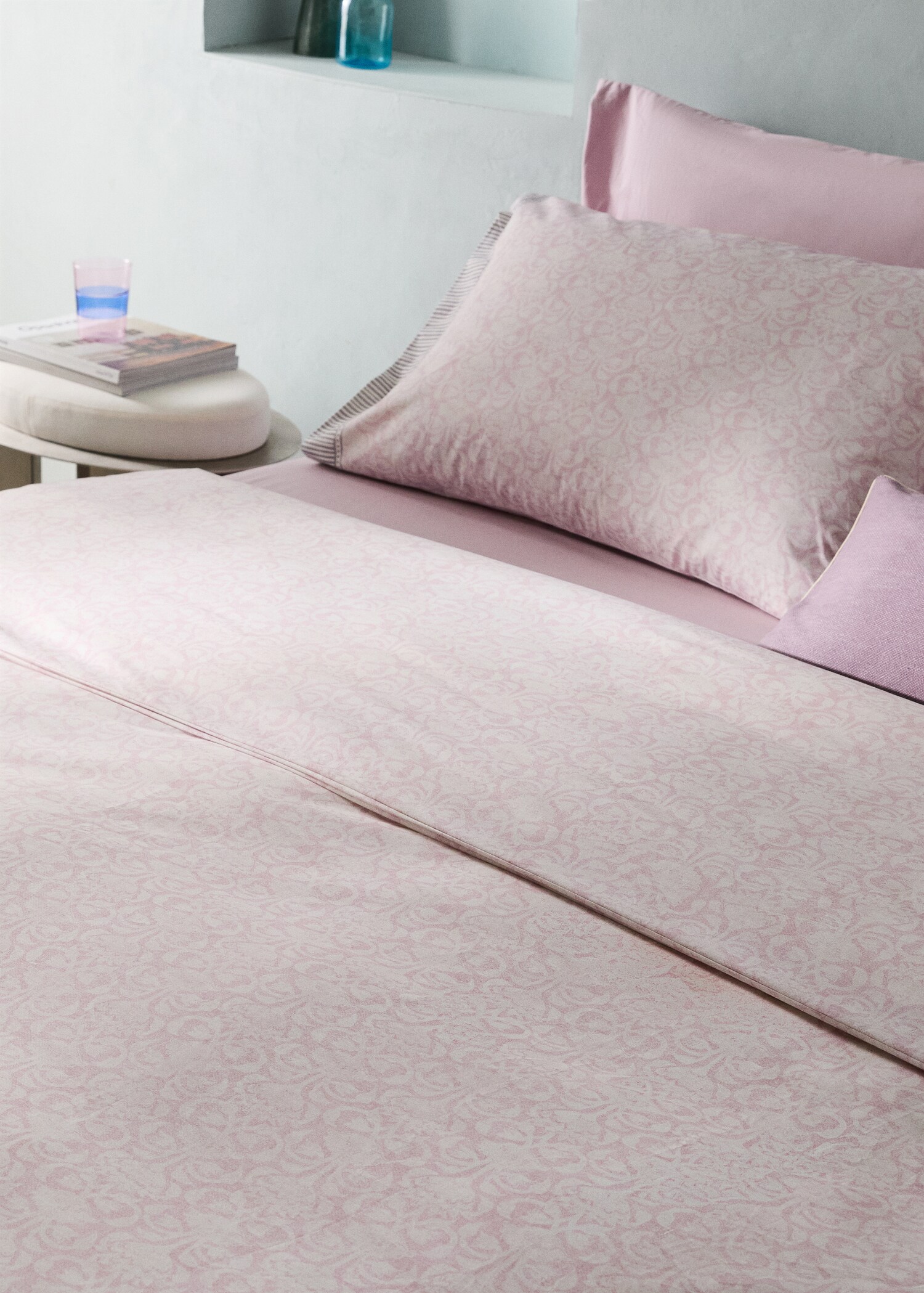 Cotton duvet cover with floral border for 180cm bed - Details of the article 7