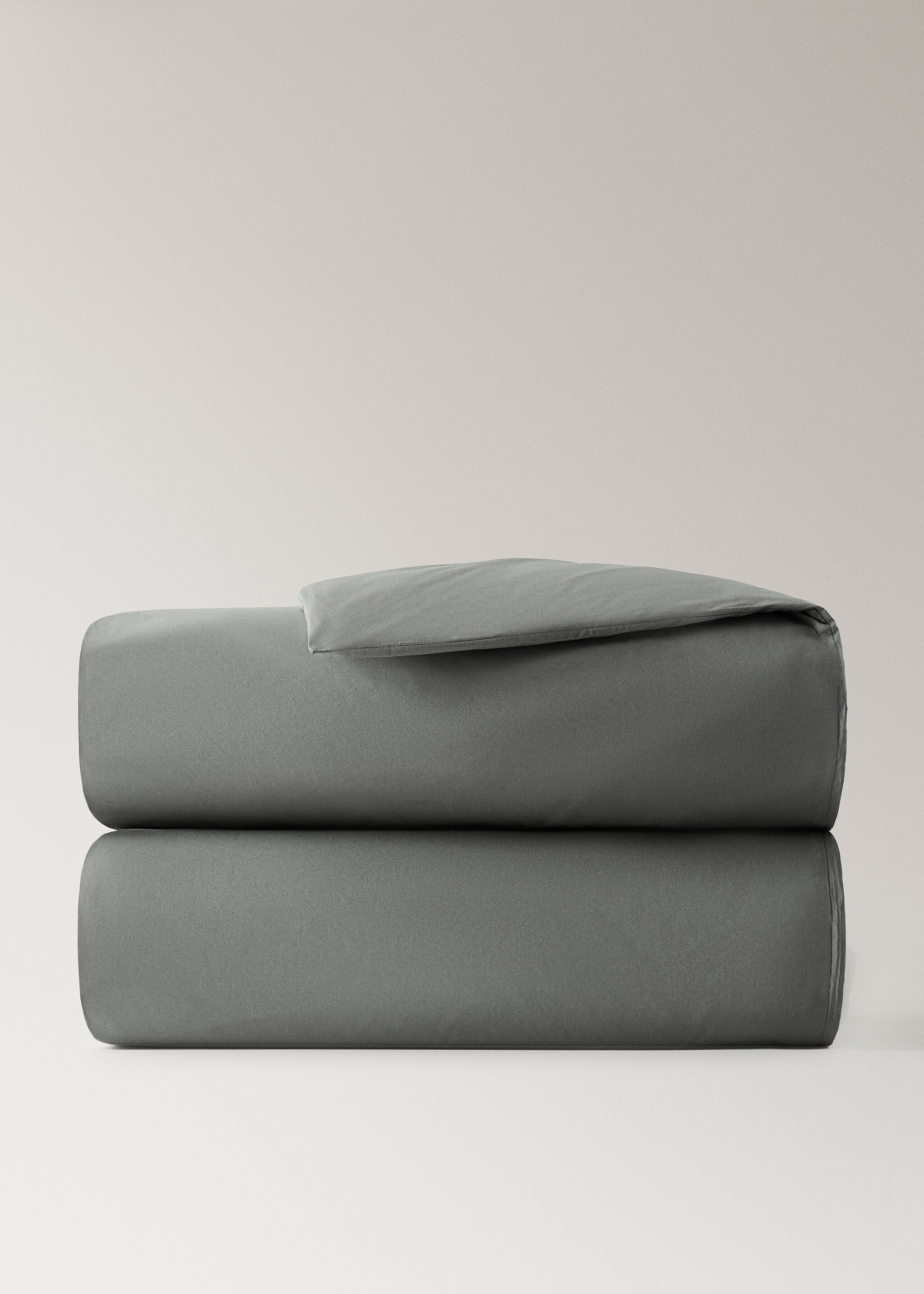 Copripiumino percalle di cotone 500 fili letto 180/200 cm - Articolo senza modello, Grigio. Ref: 27002990-00.