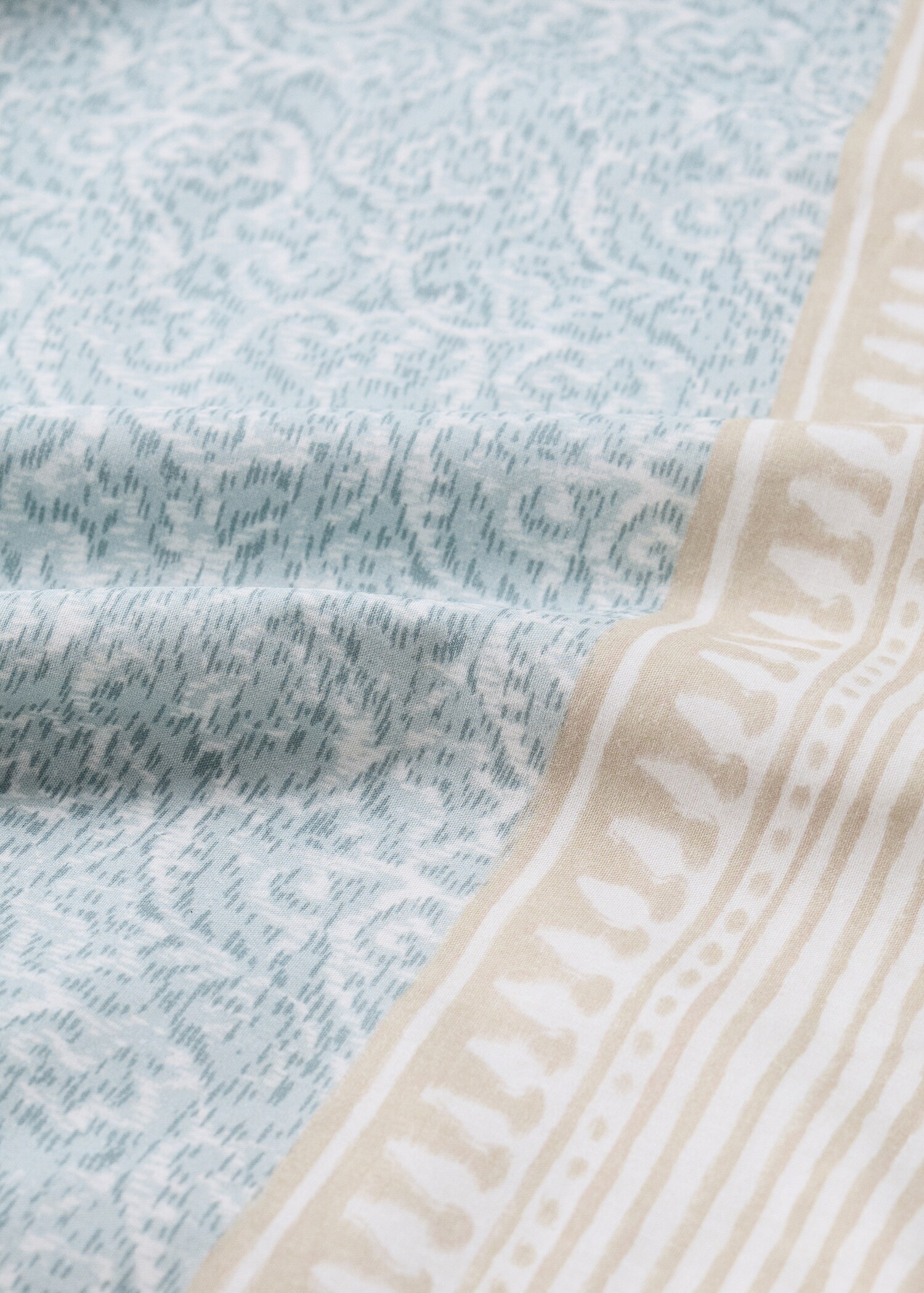 Housse de couette percale fleur décorative frise rayures Lit 135/140 cm - Détail de l'article 1