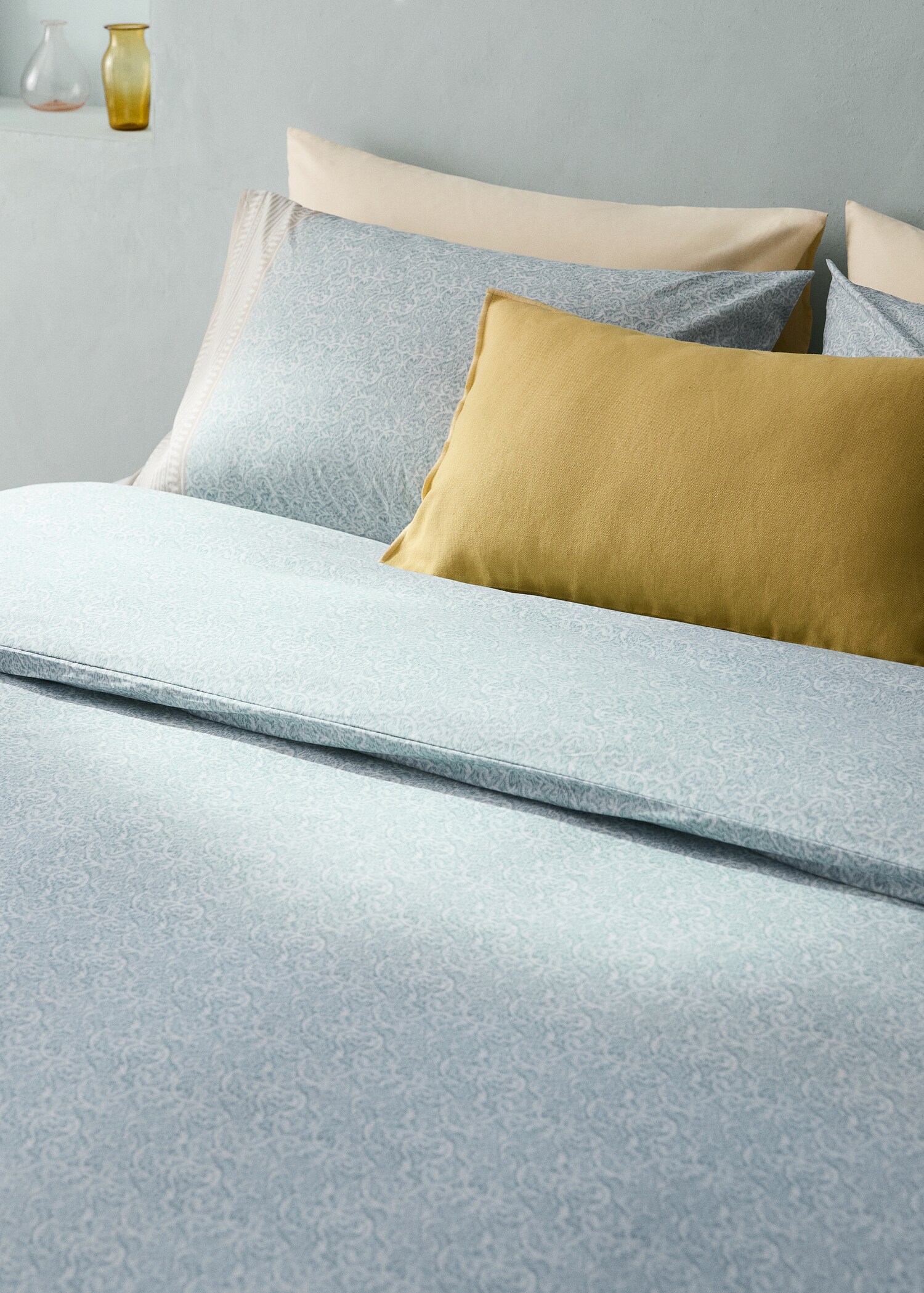 Housse de couette percale fleur décorative frise rayures Lit 135/140 cm - Détail de l'article 7