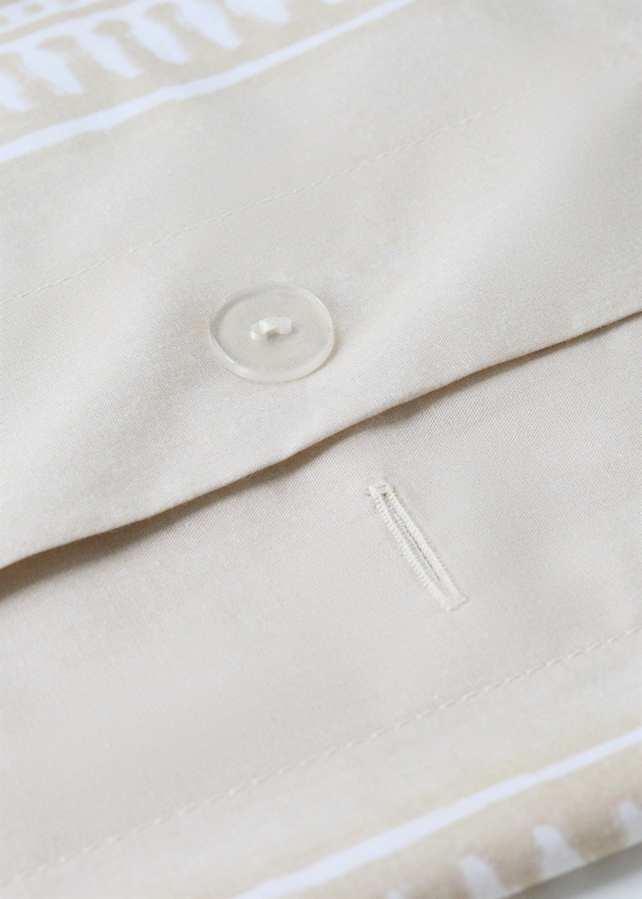 Copripiumino in percalle fiore decorativo bordatura a righe letto 180/200 cm - Dettaglio dell'articolo 2, Verde pastello. Ref: 27002998-00.