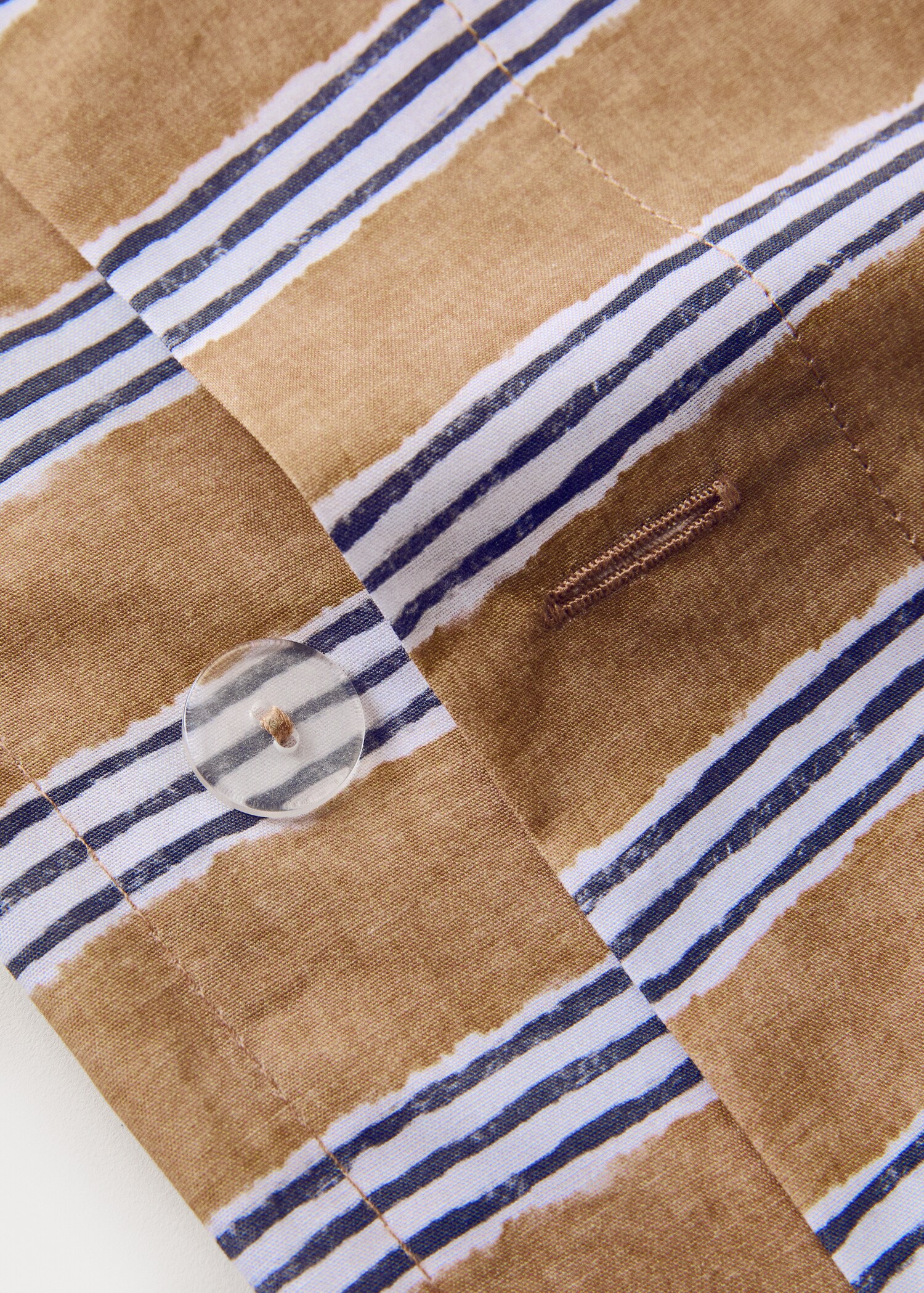 Tricolour striped percale cotton duvet cover for a 90cm bed - Details of the article 2