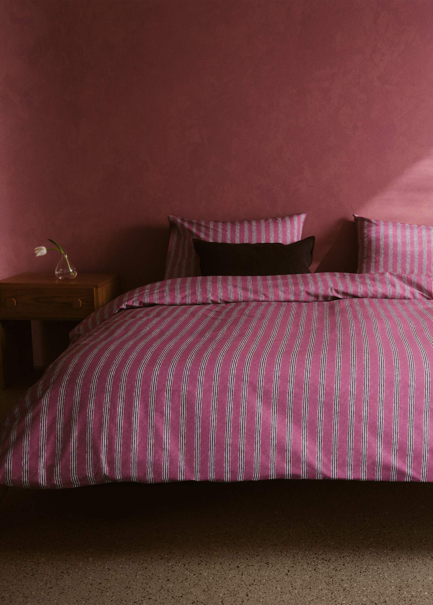 Tricolour striped percale cotton duvet cover for 180/200cm bed - Details of the article 6