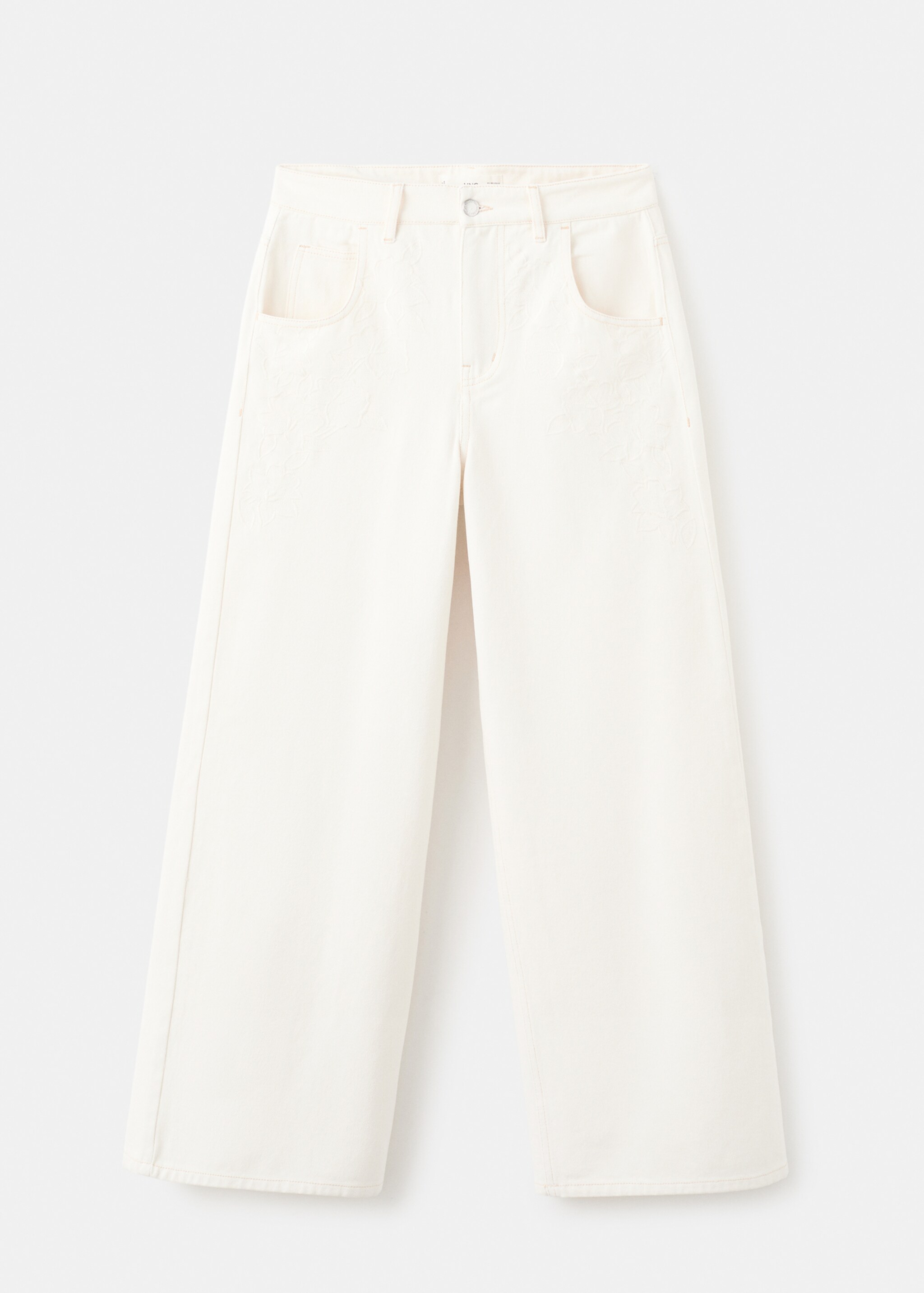 Wide leg mid-rise jeans - Article without model, Off White. Ref: 27003279-00.