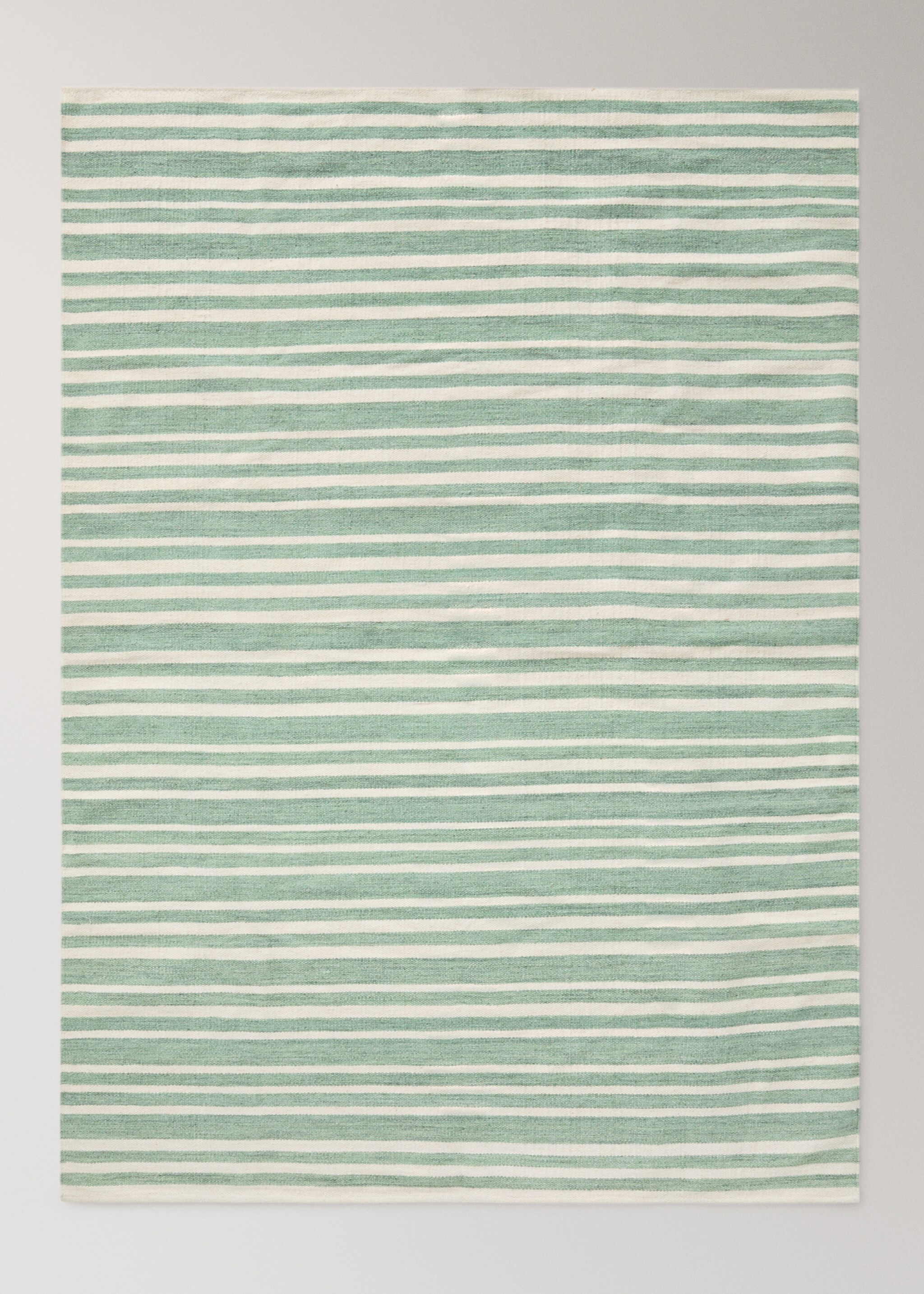 Dvoubarevný pruhovaný koberec z vlny - Zboží bez modelu, Zelená. Ref: 27003281-00.