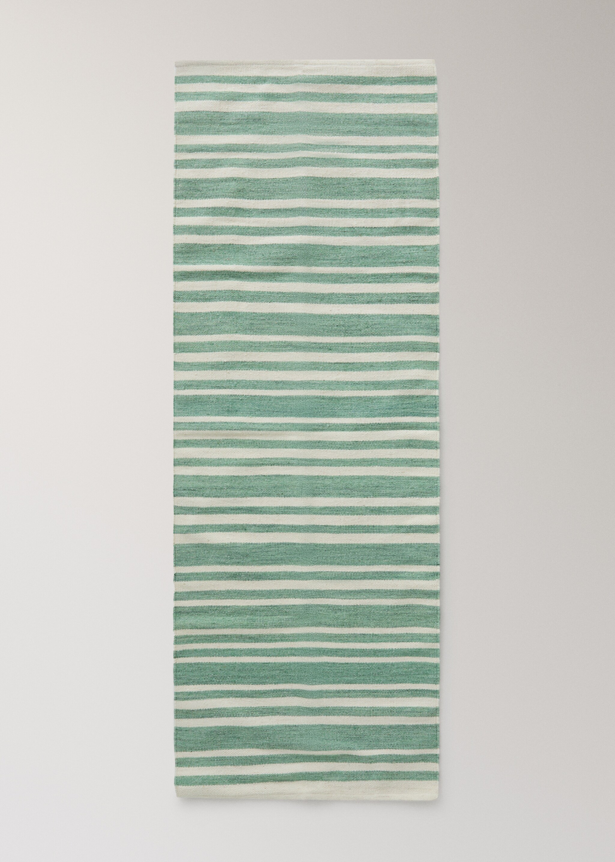 Großer gestreifter Wollteppich - Artikel ohne Model, Grün. Ref: 27003282-00.